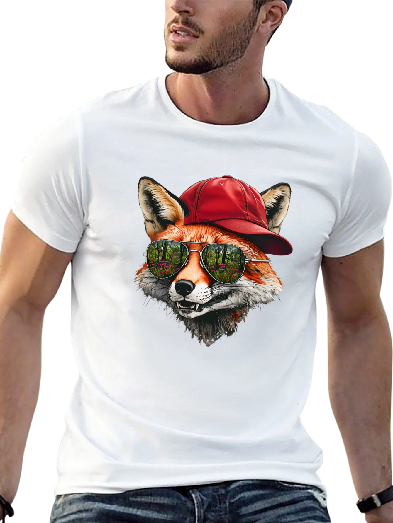 Cool Fox Graphic Tee - Unique Animal Design