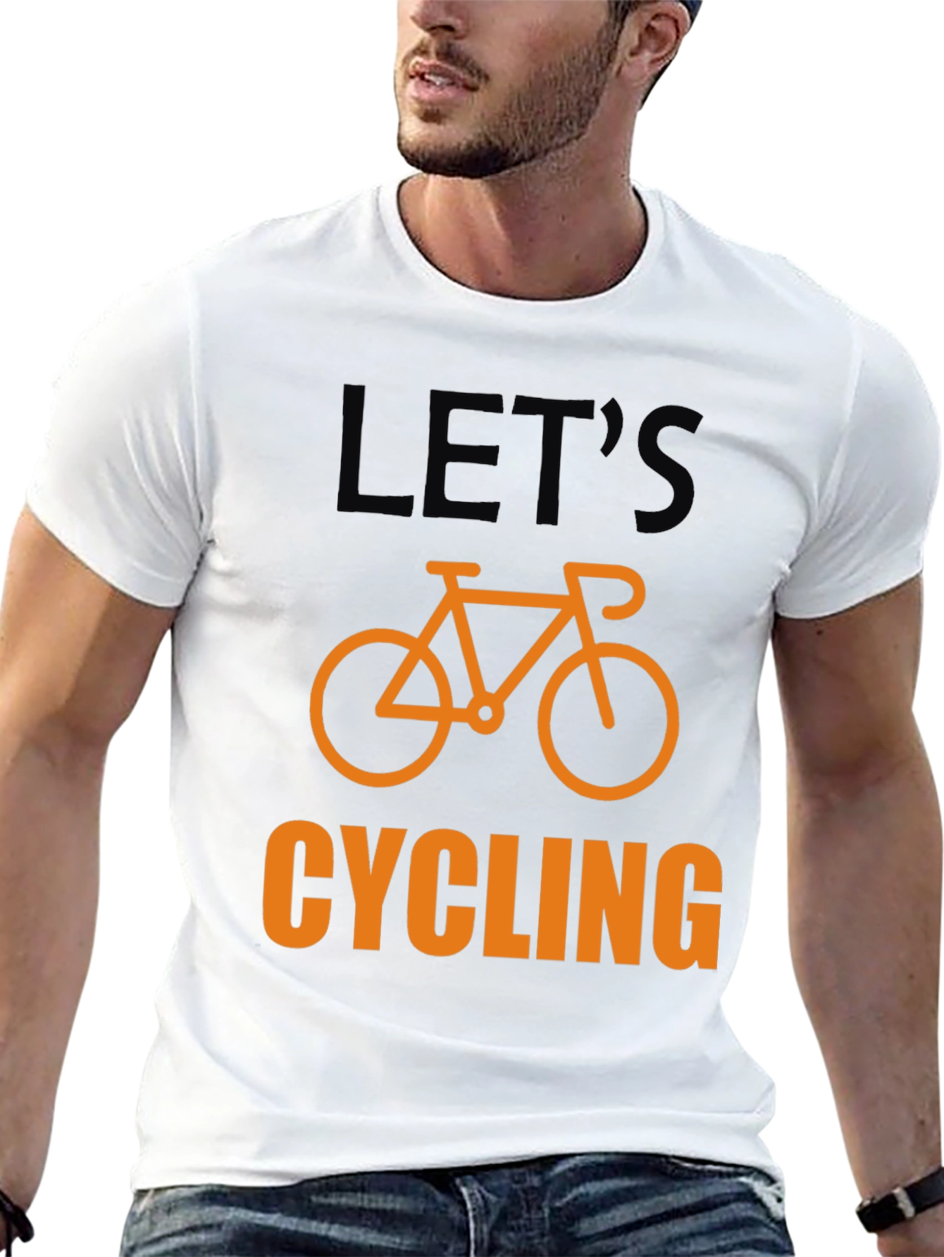 Lets Cycling T-Shirt - Black Cotton Bicycle Graphic Tee