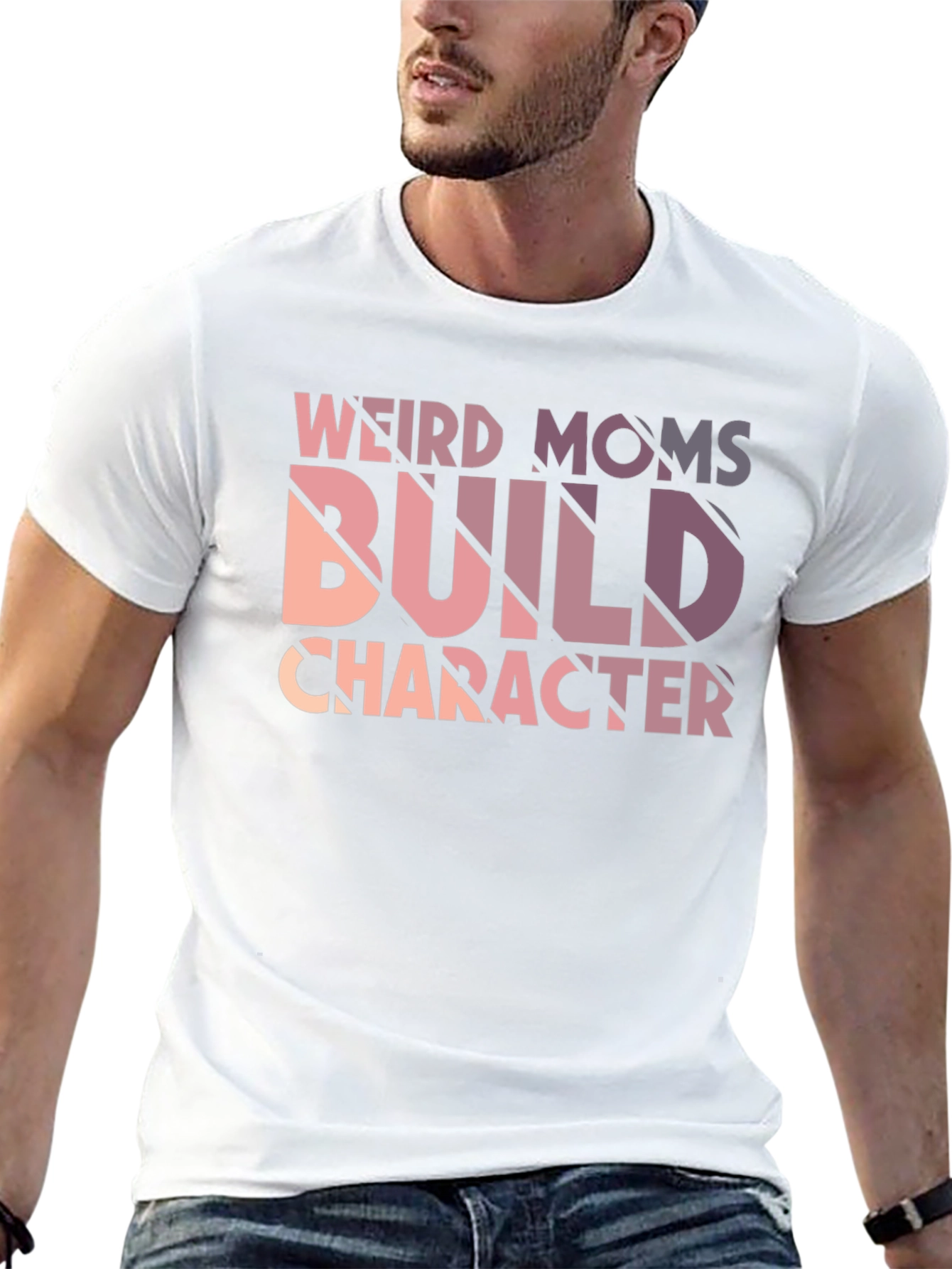 Weird Moms Build Character Black Graphic Tee