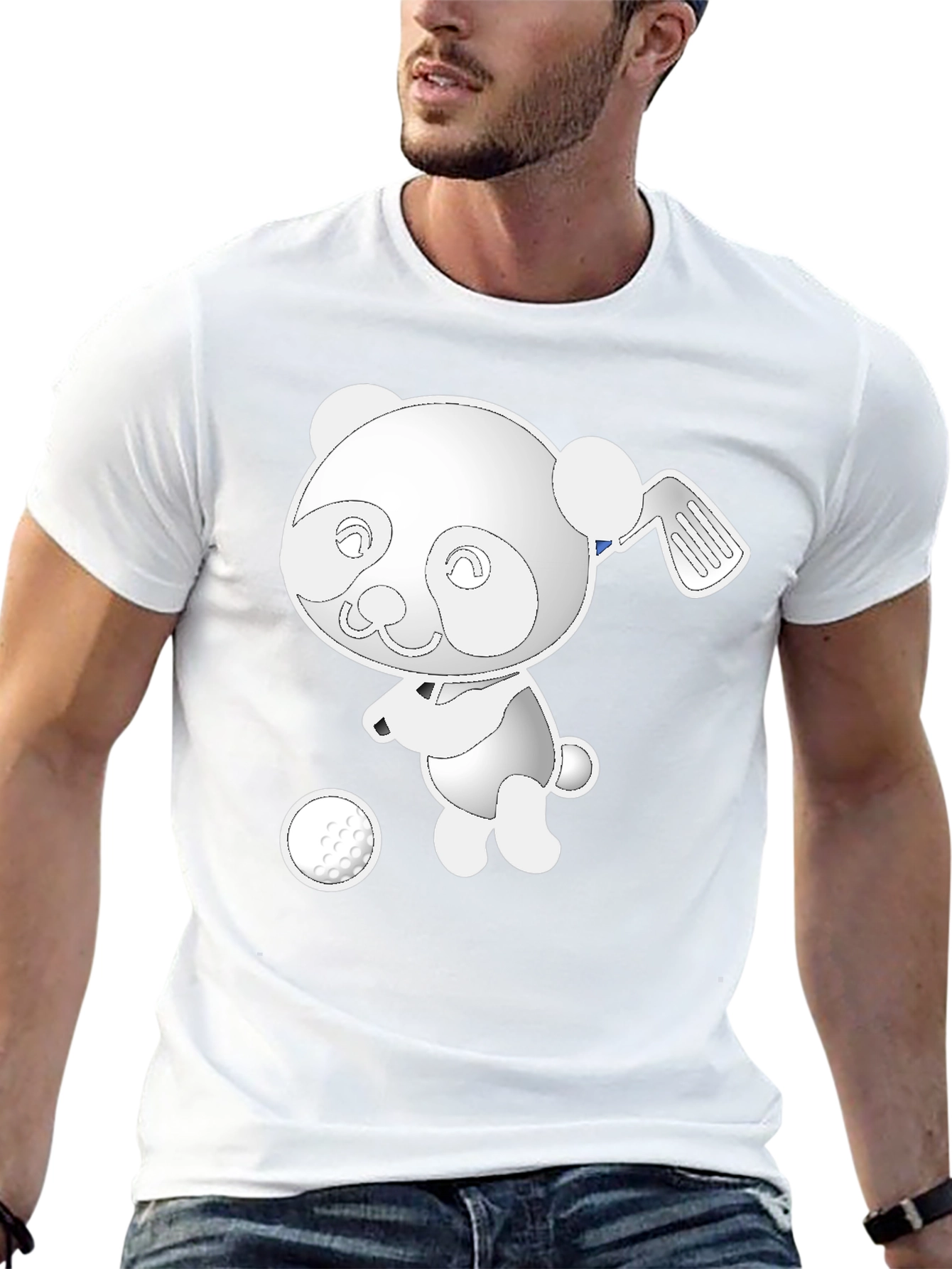 Golf Panda Graphic Tee - Unique Design