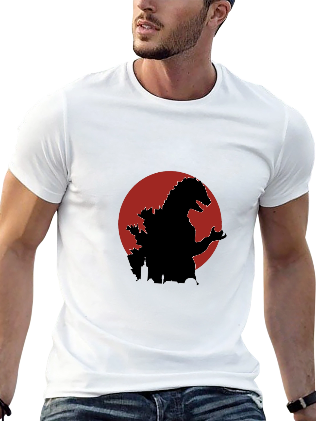 Godzilla Silhouette Graphic Tee - Black