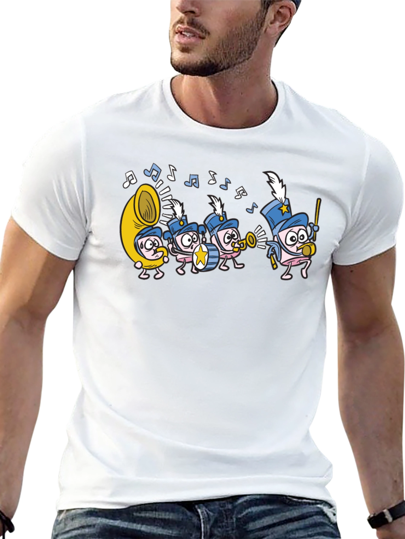 Marching Band T-Shirt - Musical Cartoon Graphic Tee