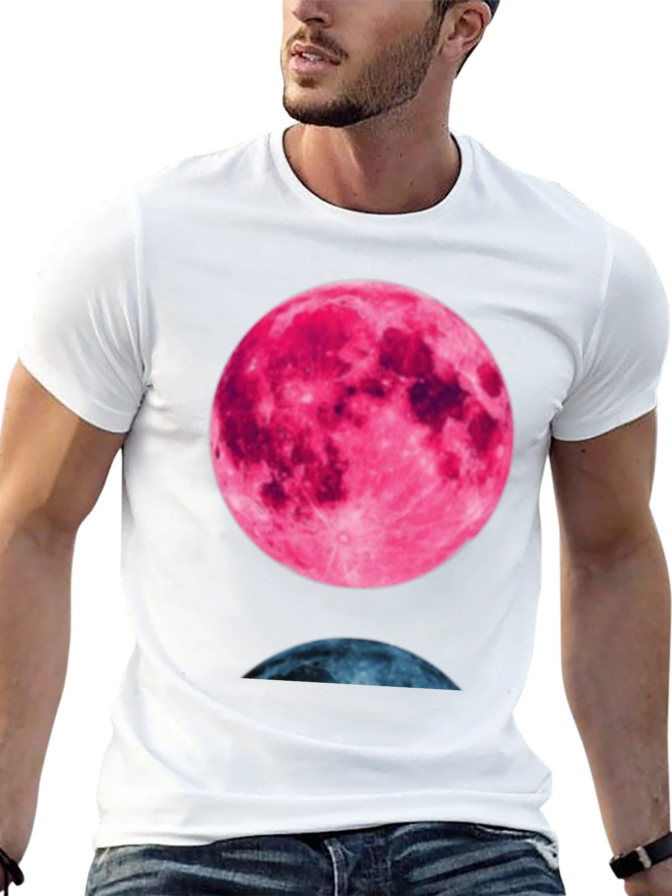 Lunar Phase Graphic Tee - Unique Moon Design