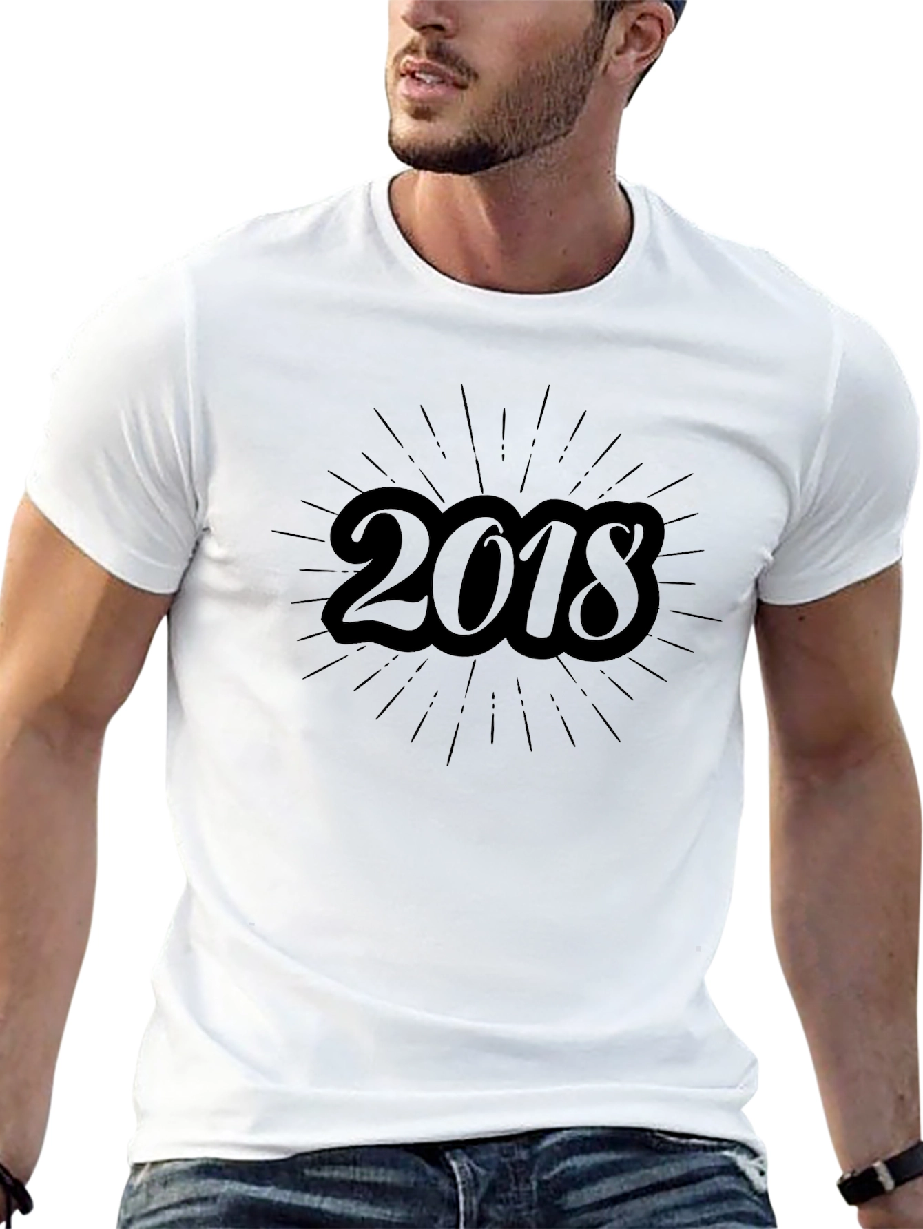 2018 Graphic Tee - Stylish Black T-Shirt