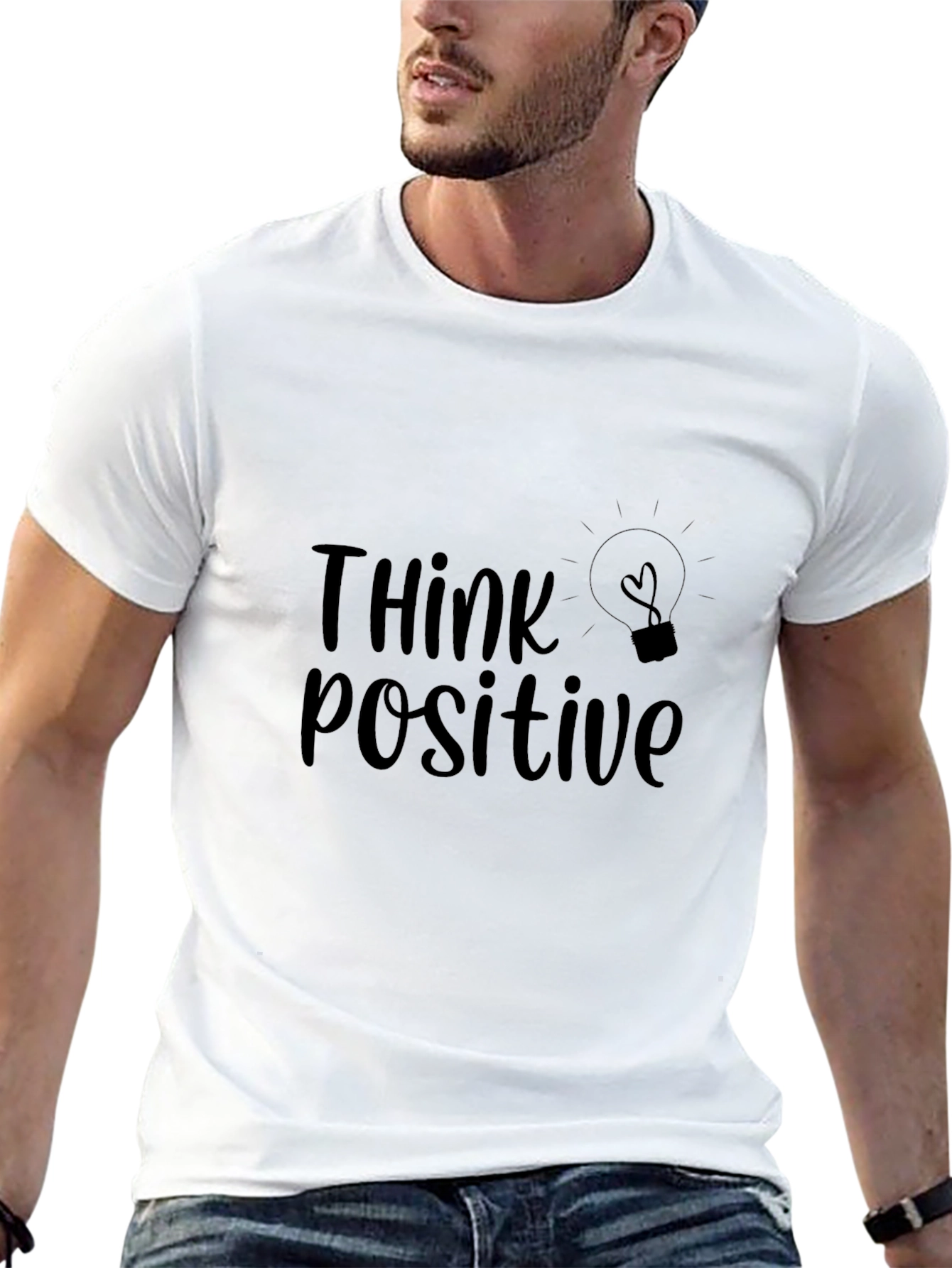 Think Positive Graphic Tee - Black T-Shirt