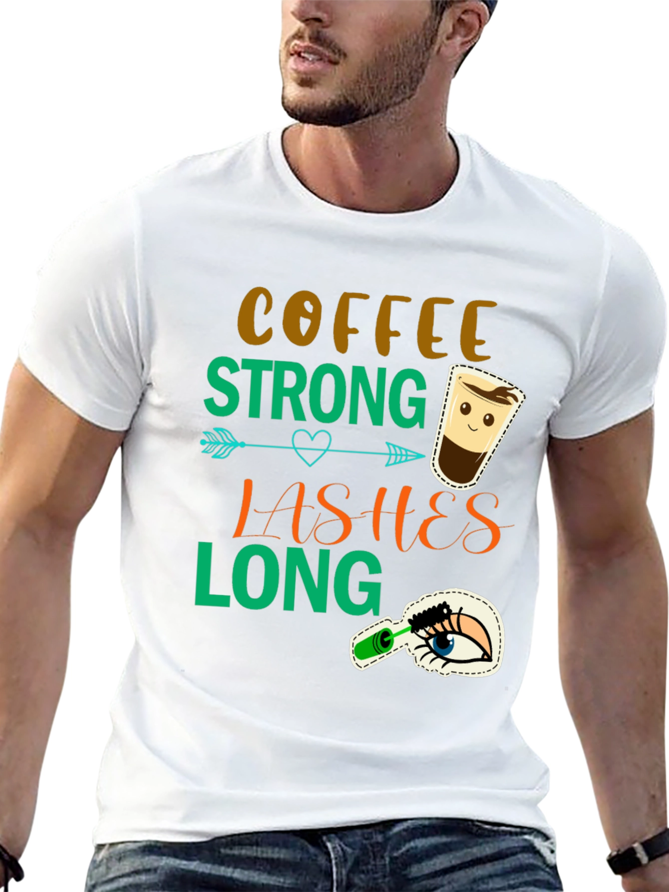 Coffee Strong Lashes Long Graphic Tee