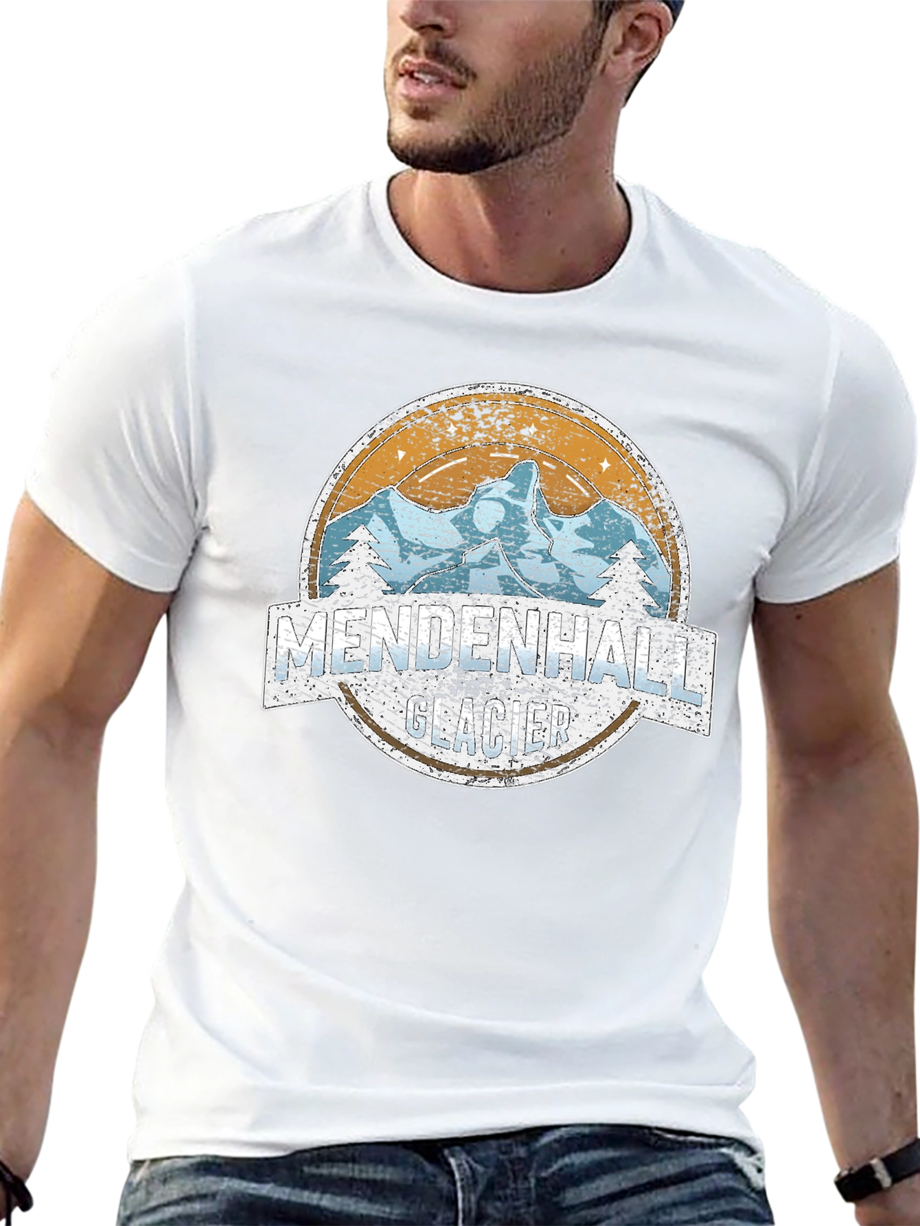 Mendenhall Glacier T-Shirt - Retro Mountain Design