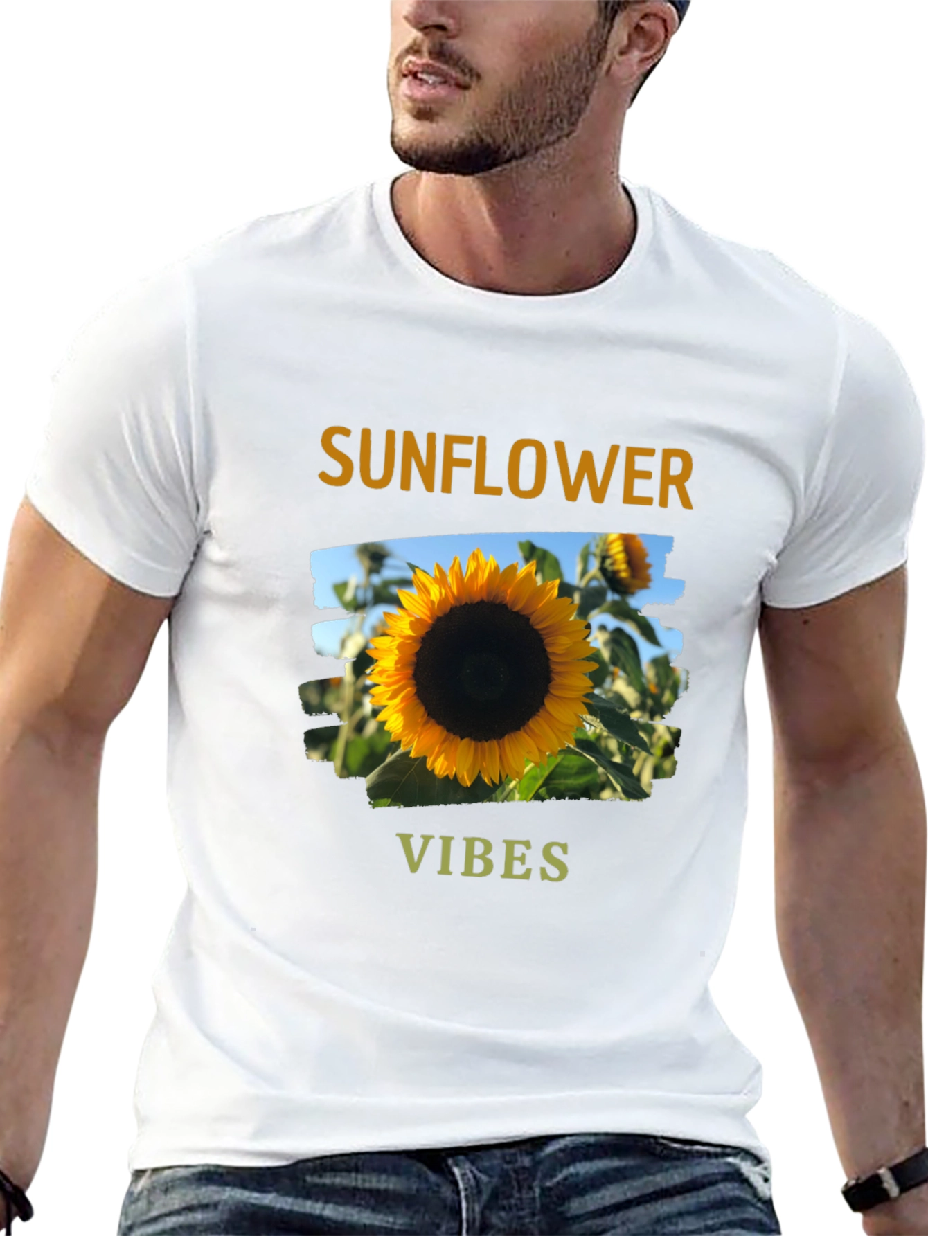 Sunflower Vibes Graphic Tee - Black Cotton Blend