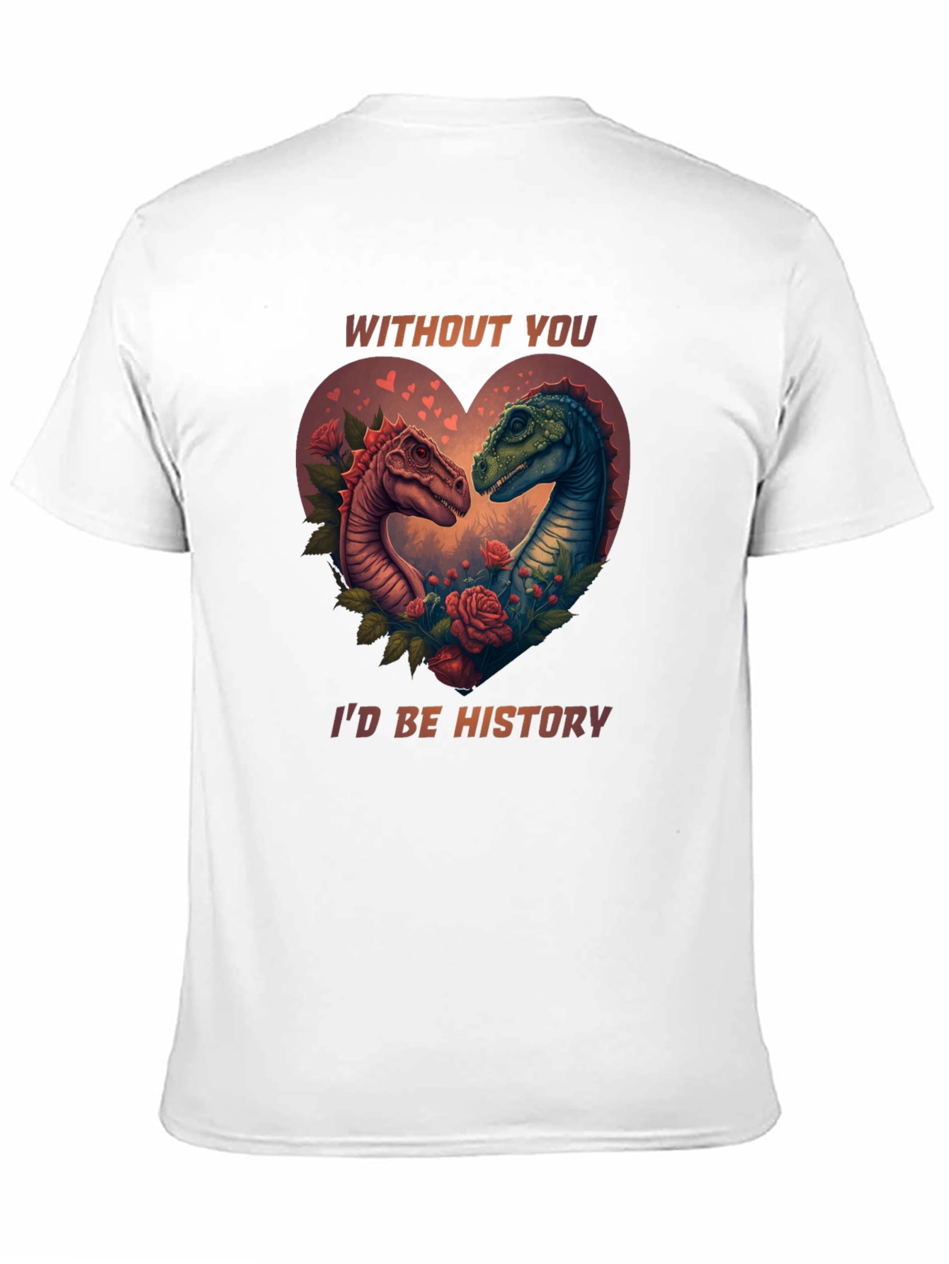 Dinosaur Love Story Valentines Day T-Shirt