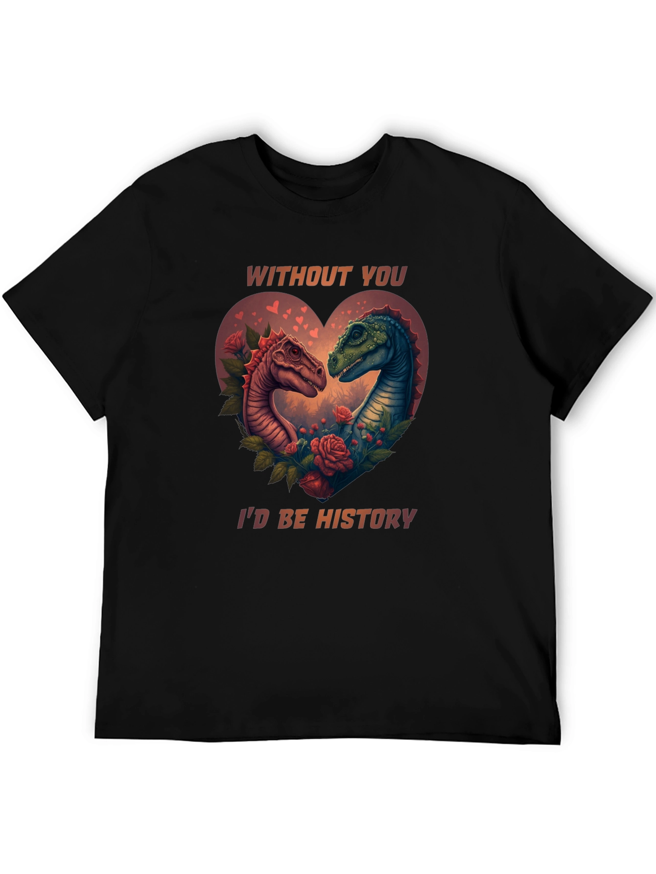 Dinosaur Love Story Valentines Day T-Shirt