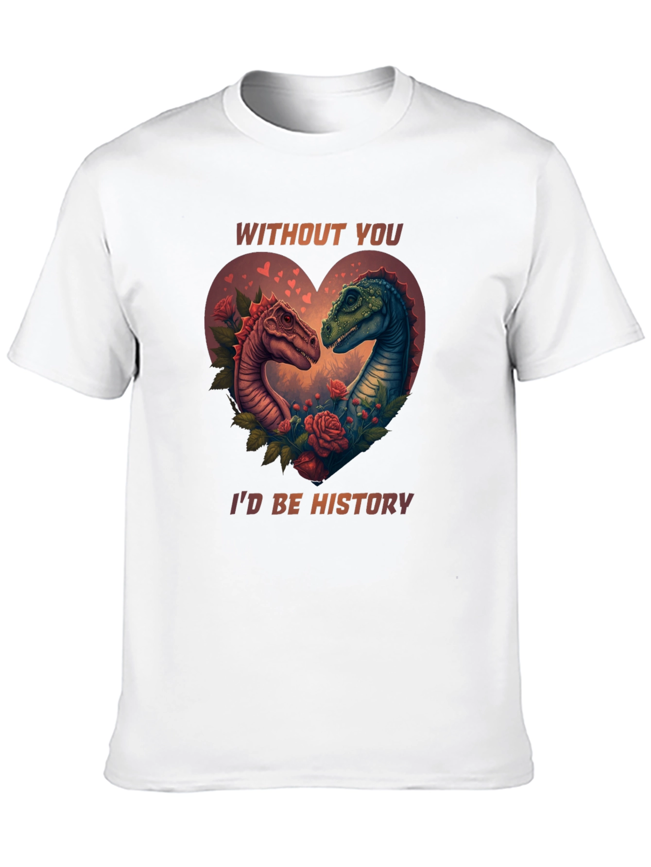Dinosaur Love Story Valentines Day T-Shirt