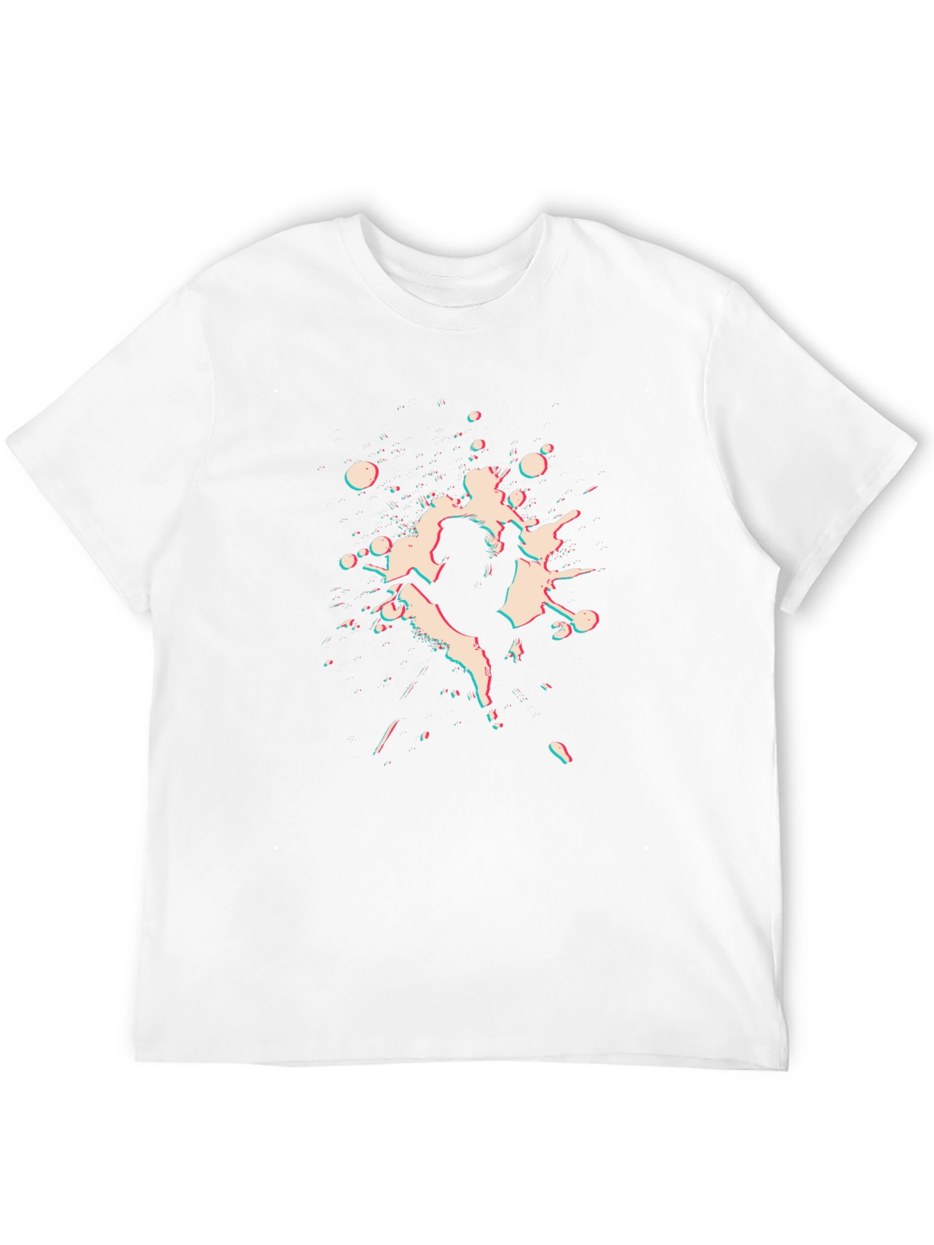 Mens Black Graphic Tee - Unique Horse Design