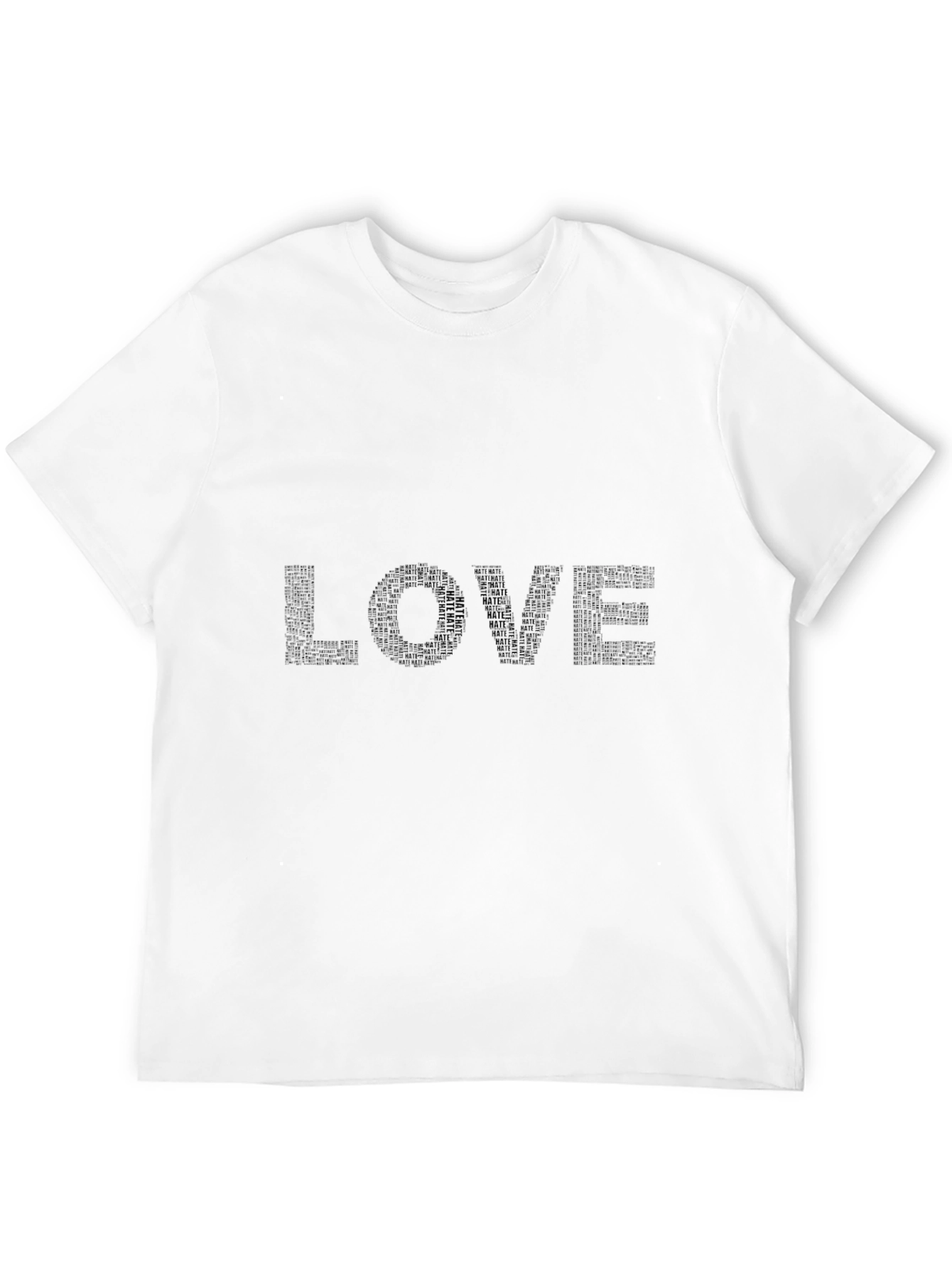 LOVE Text Art Graphic Tee - Unisex Black T-Shirt