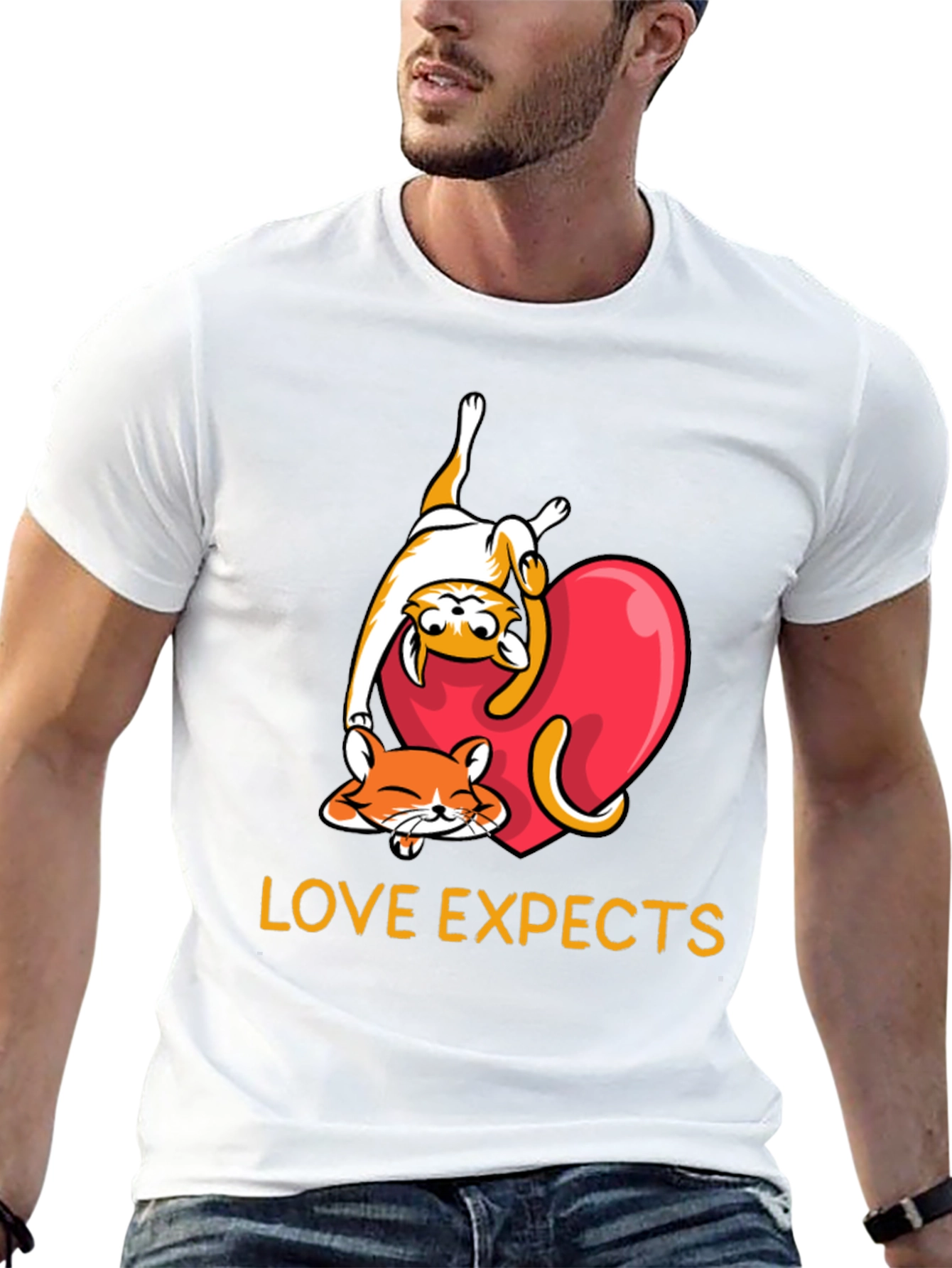 Love Expects Cat T-Shirt: Adorable Kitten Graphic Tee