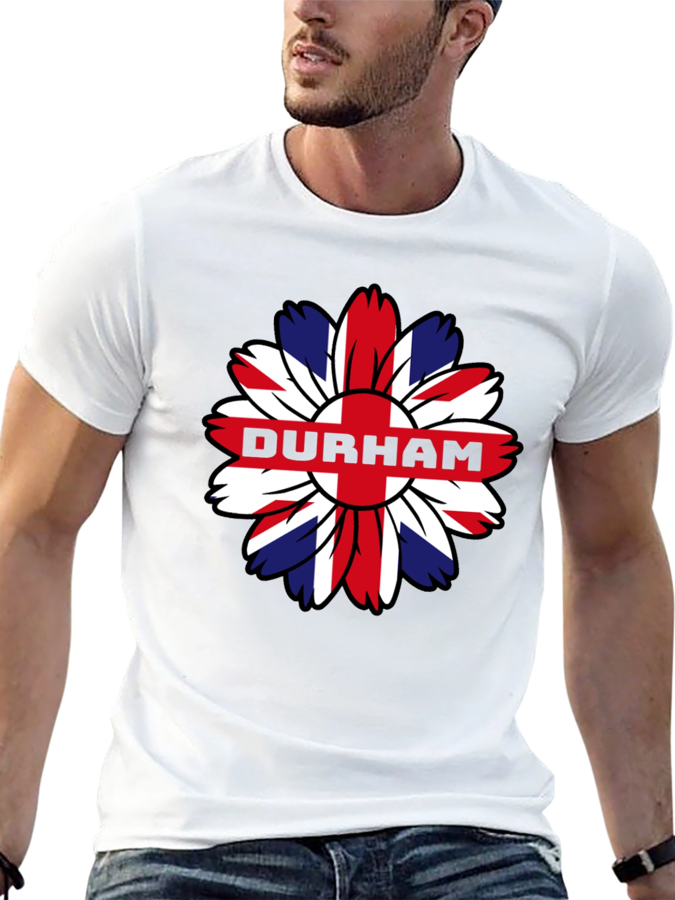 Durham UK Flag Flower T-Shirt
