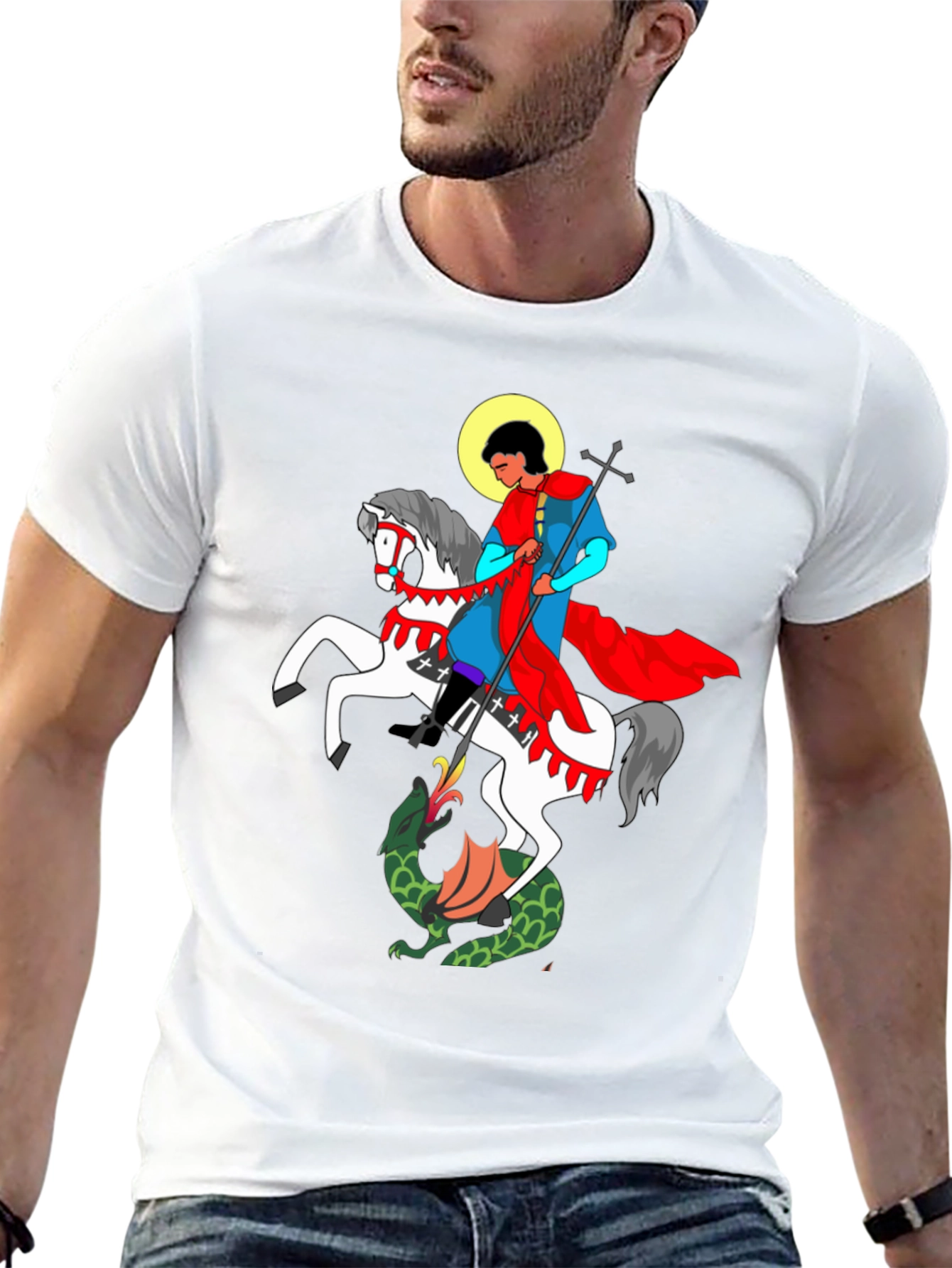 Saint George and The Dragon Black T-Shirt