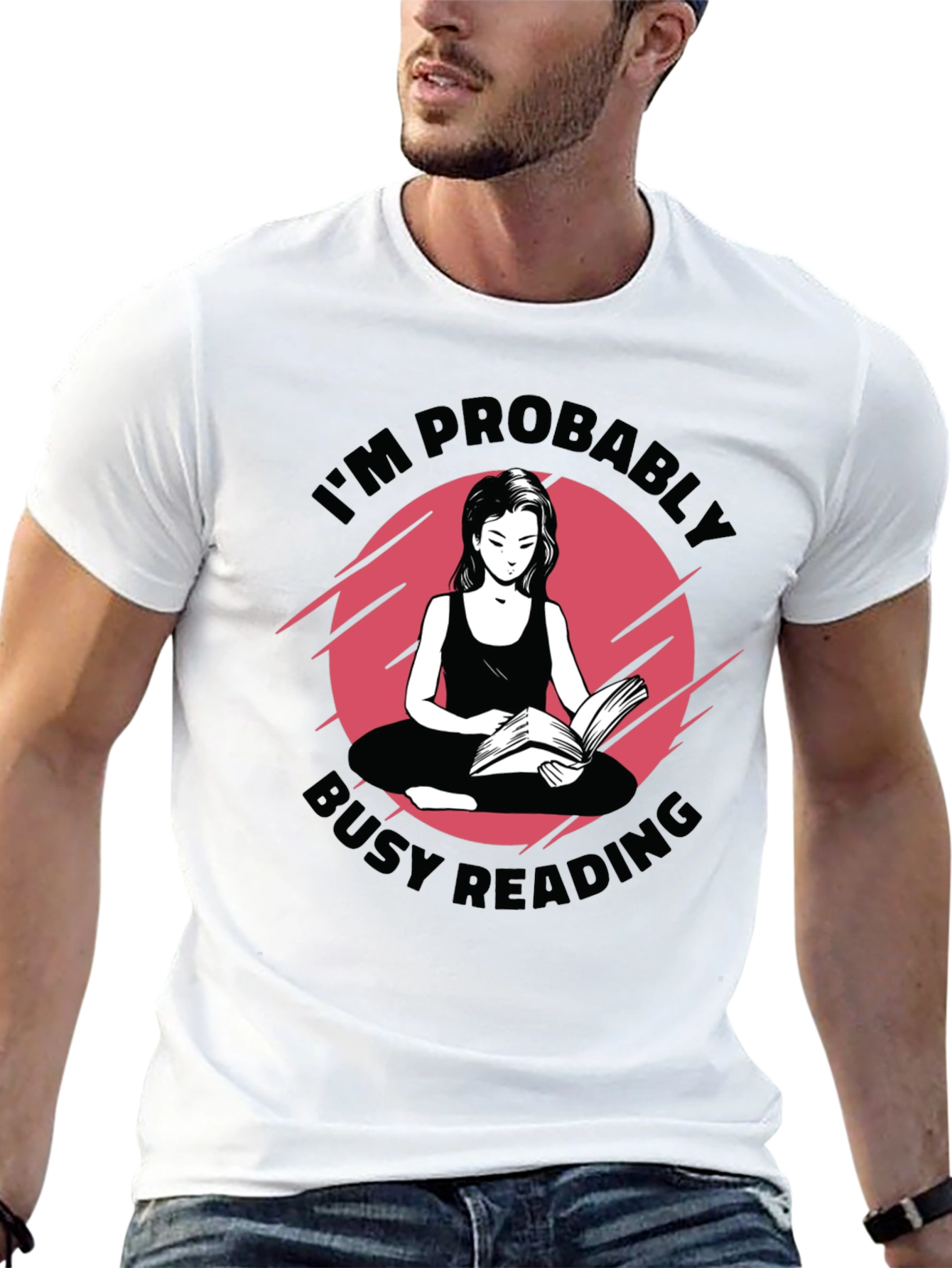 Busy Reading Graphic T-Shirt - Black
