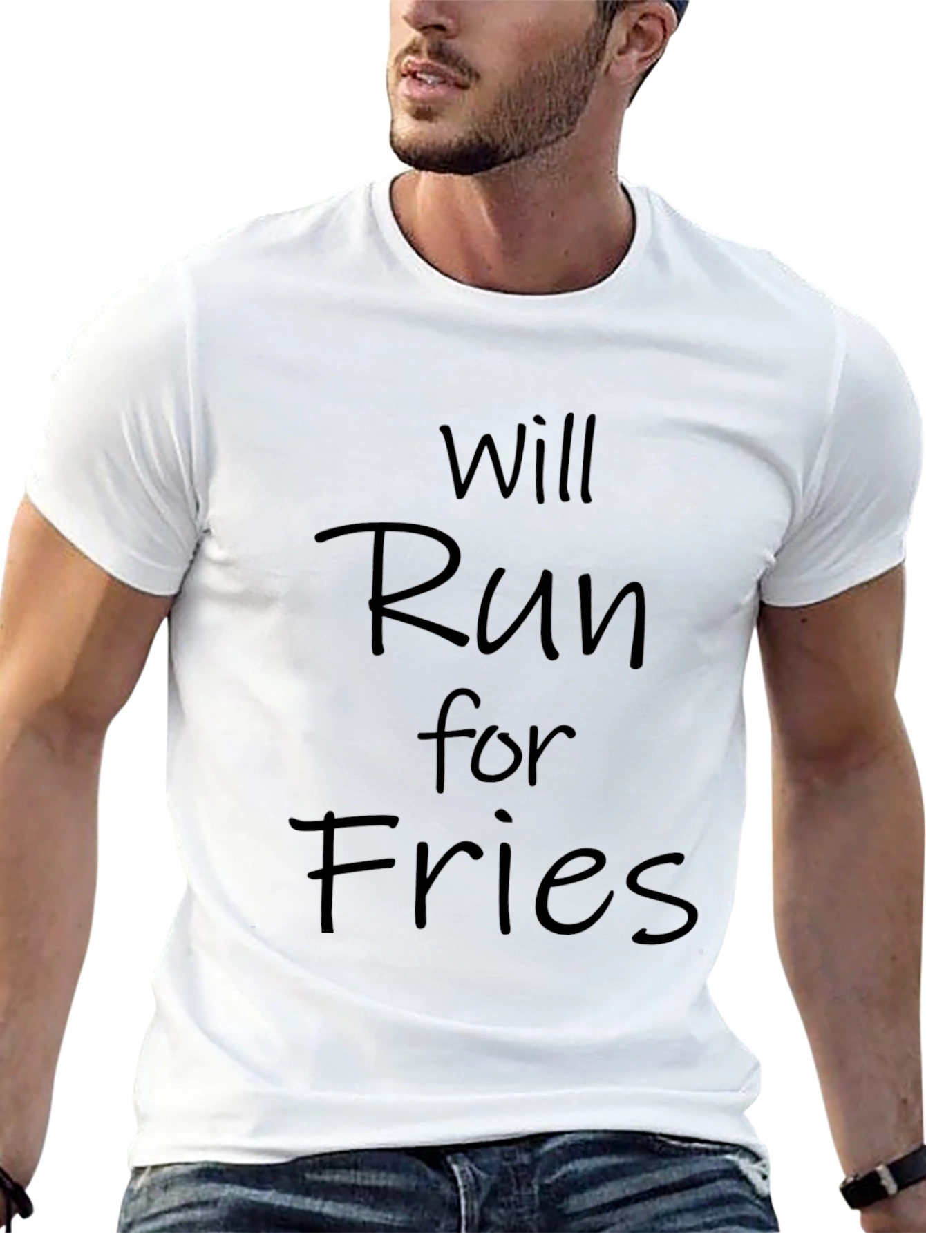 Will Run for Fries Mens Black T-Shirt
