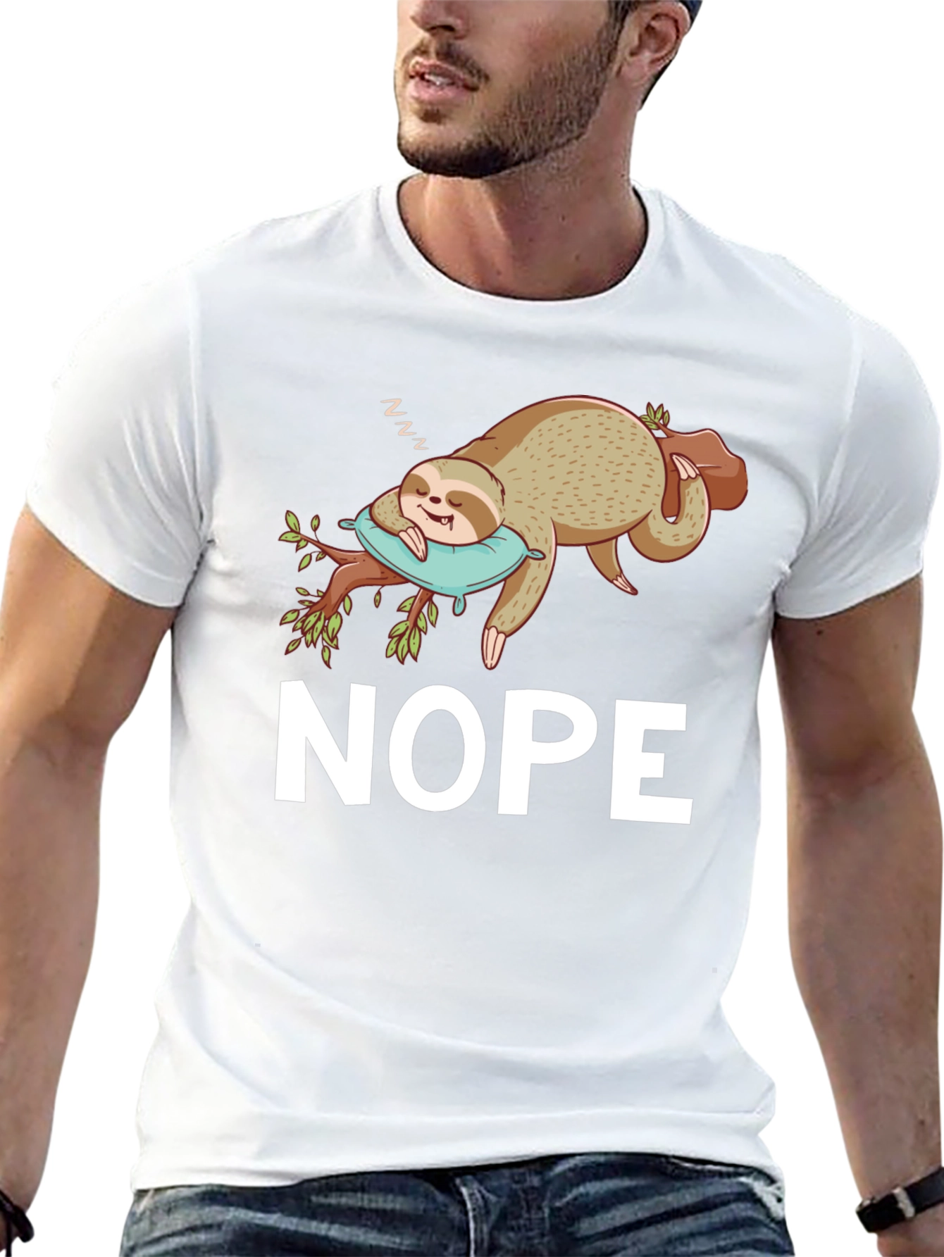 Nope Sloth T-Shirt - Sleepy & Funny