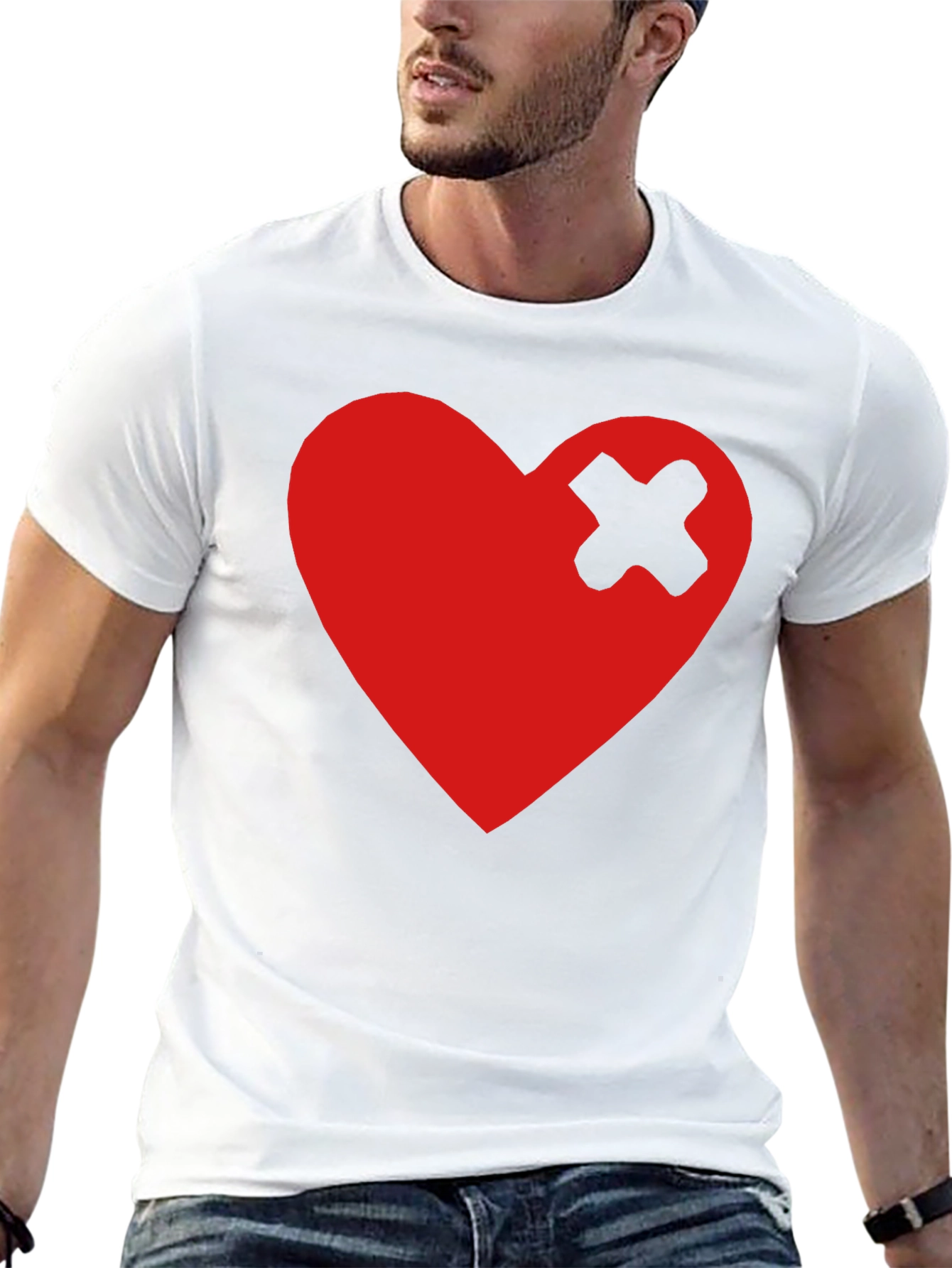 Broken Heart Patch Black T-Shirt - Trendy Graphic Tee