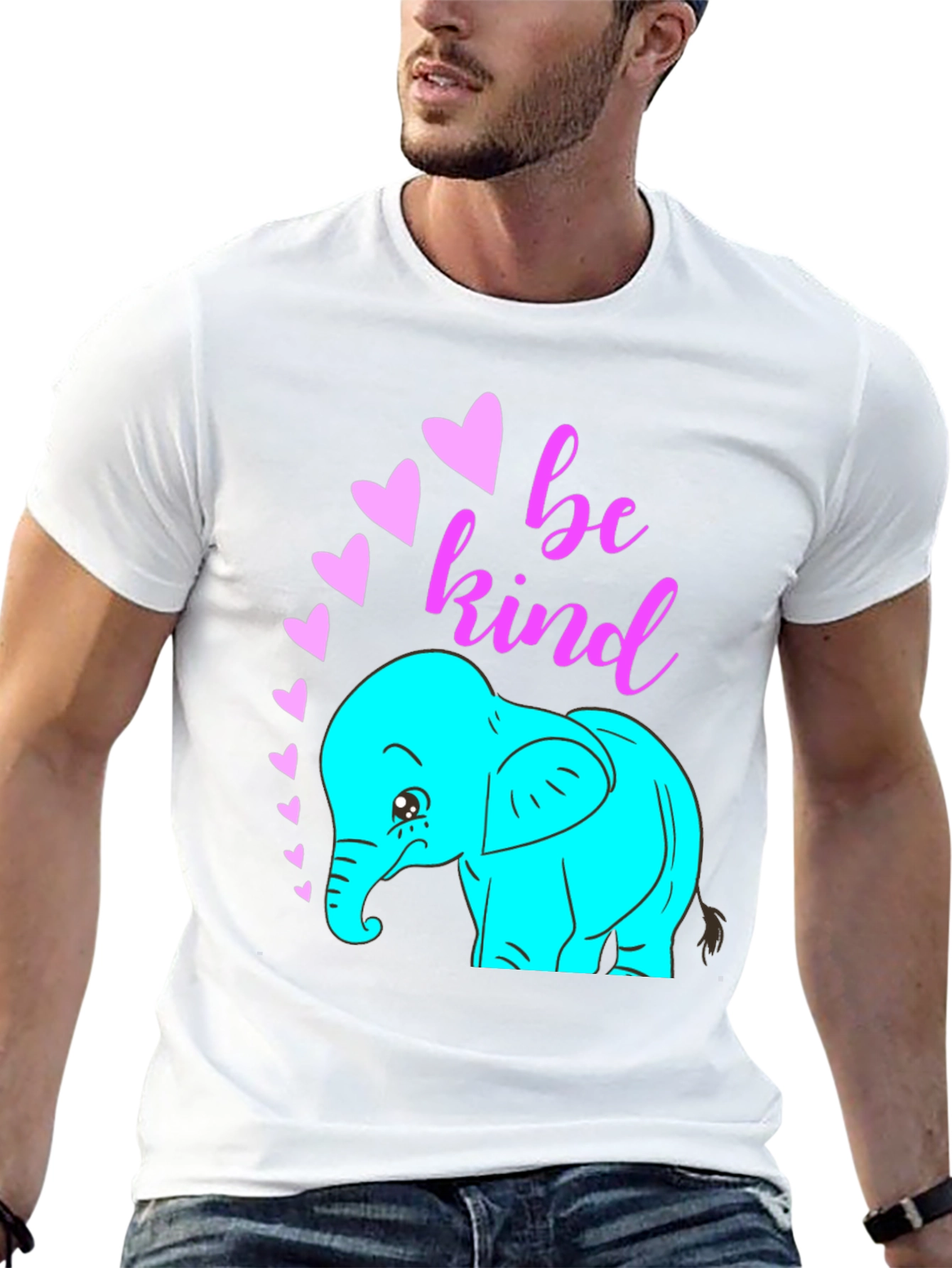 Be Kind Elephant Graphic Tee - Black