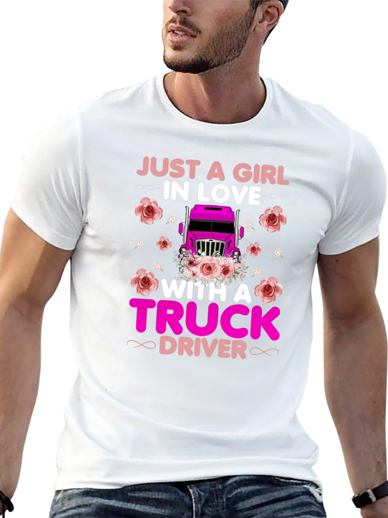 Just a Girl in Love Truck Driver T-Shirt