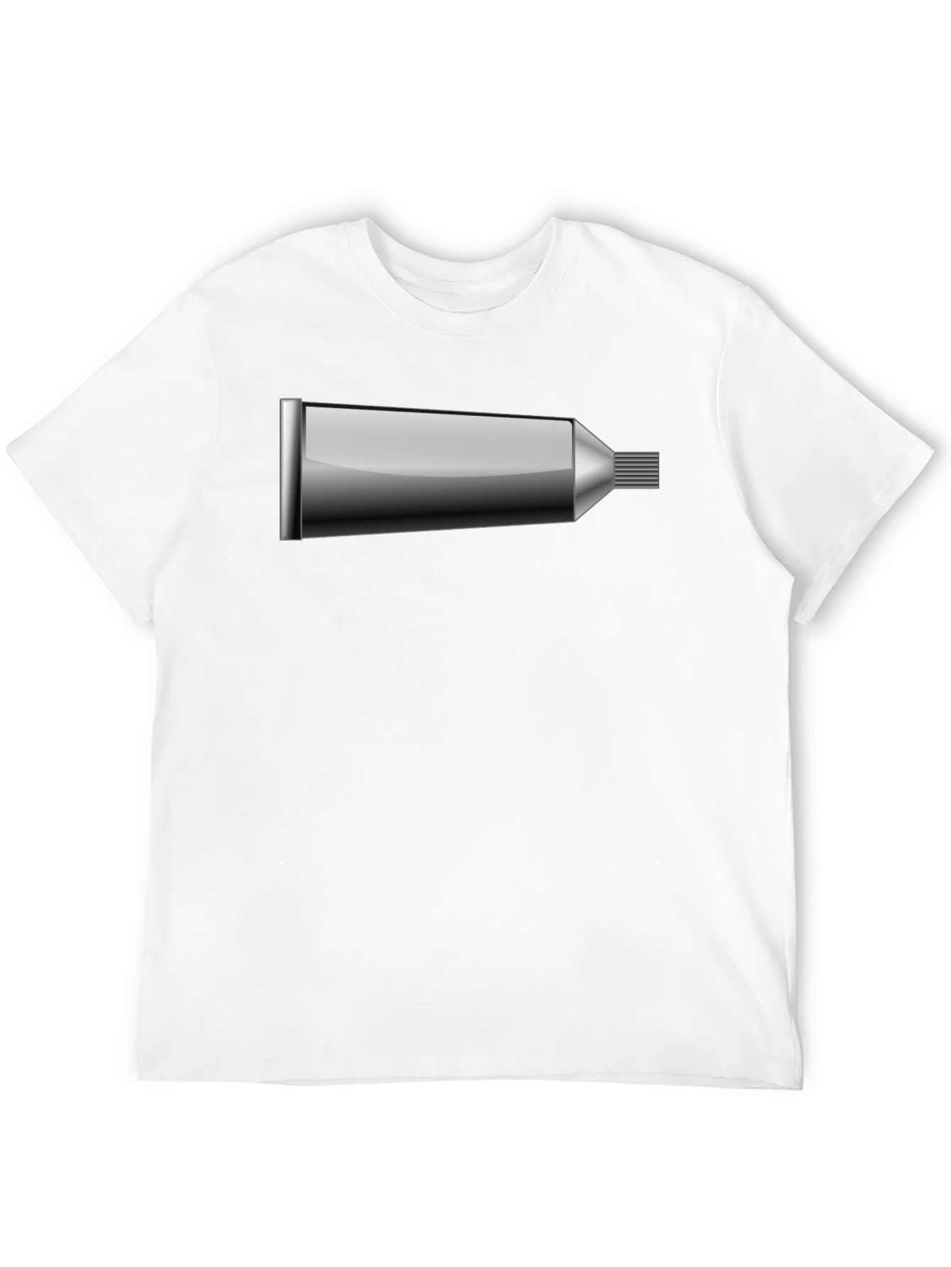 Novelty Toothpaste Tube Graphic Tee - Black Cotton Blend