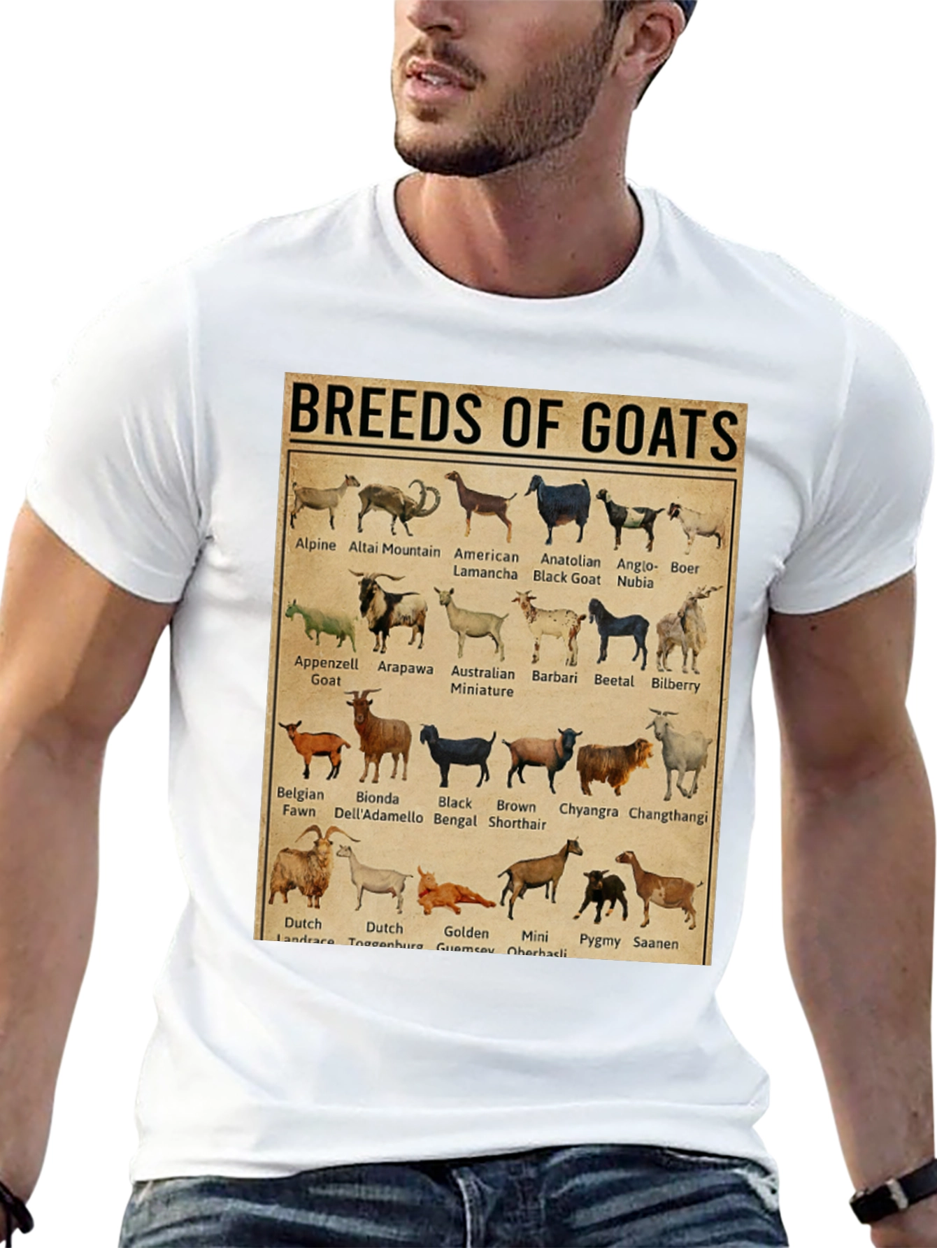 Breeds of Goats T-Shirt - Farm Animal Lover Tee