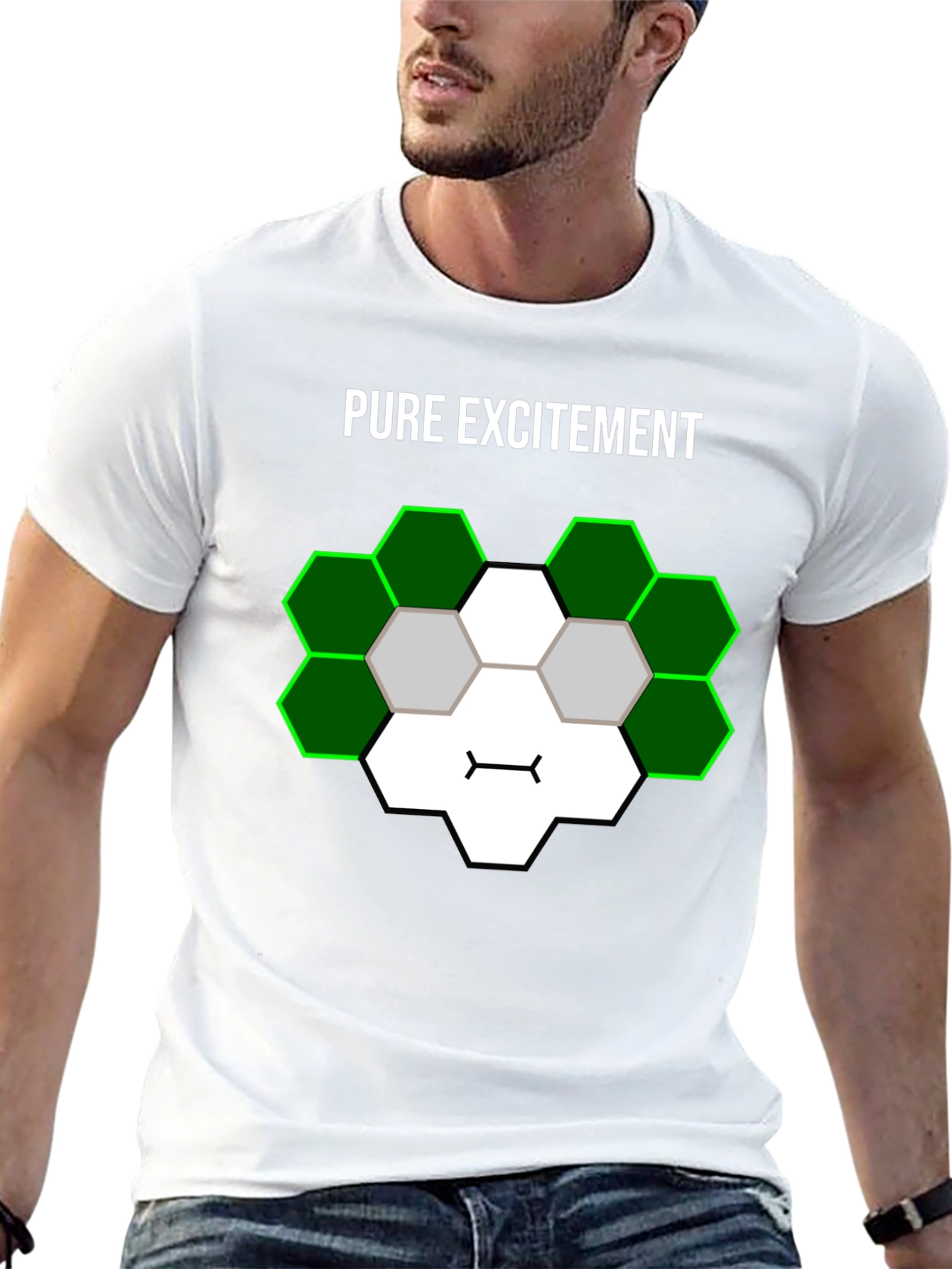 Pure Excitement Hexagon Design T-Shirt