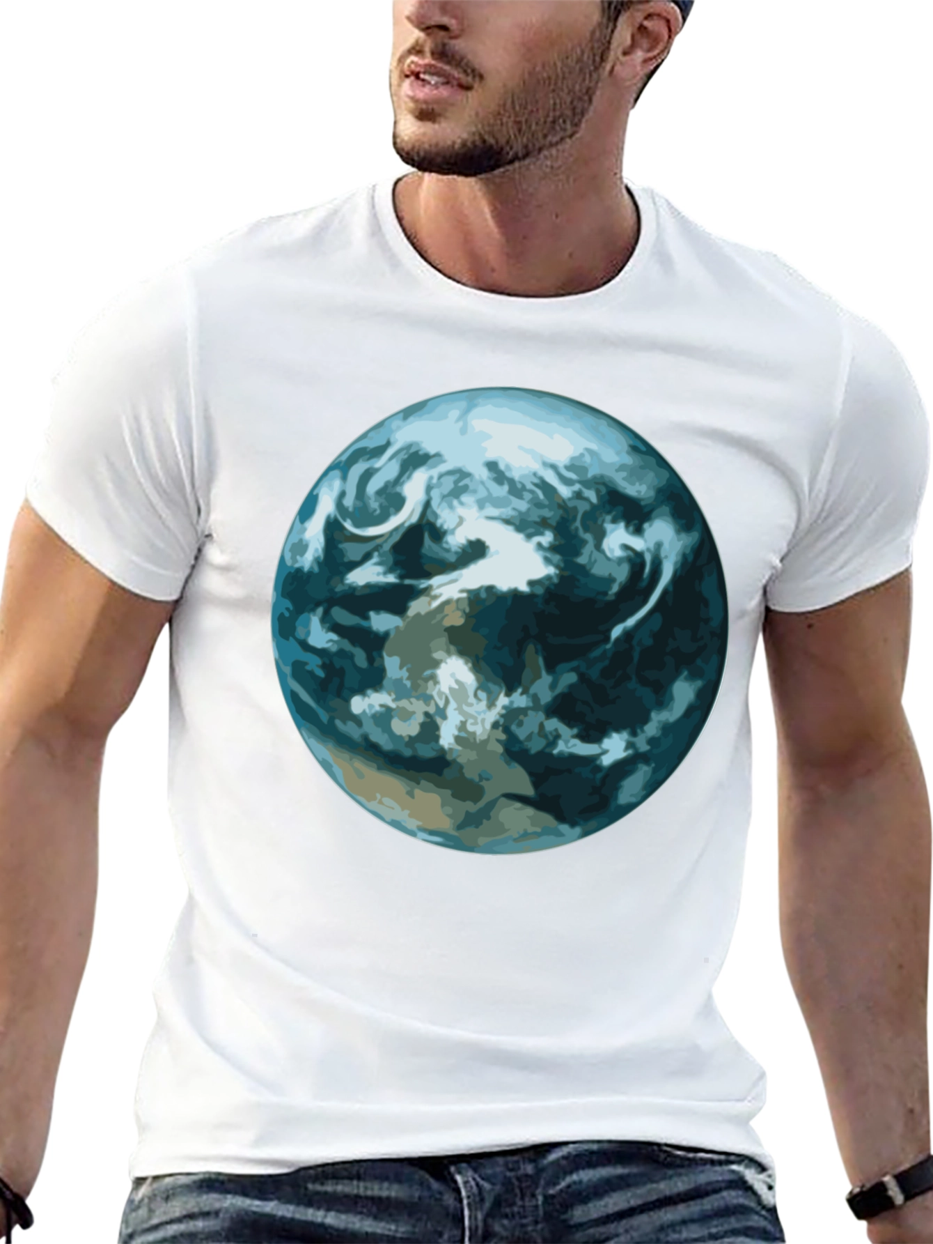 Earth Graphic Print Black T-Shirt