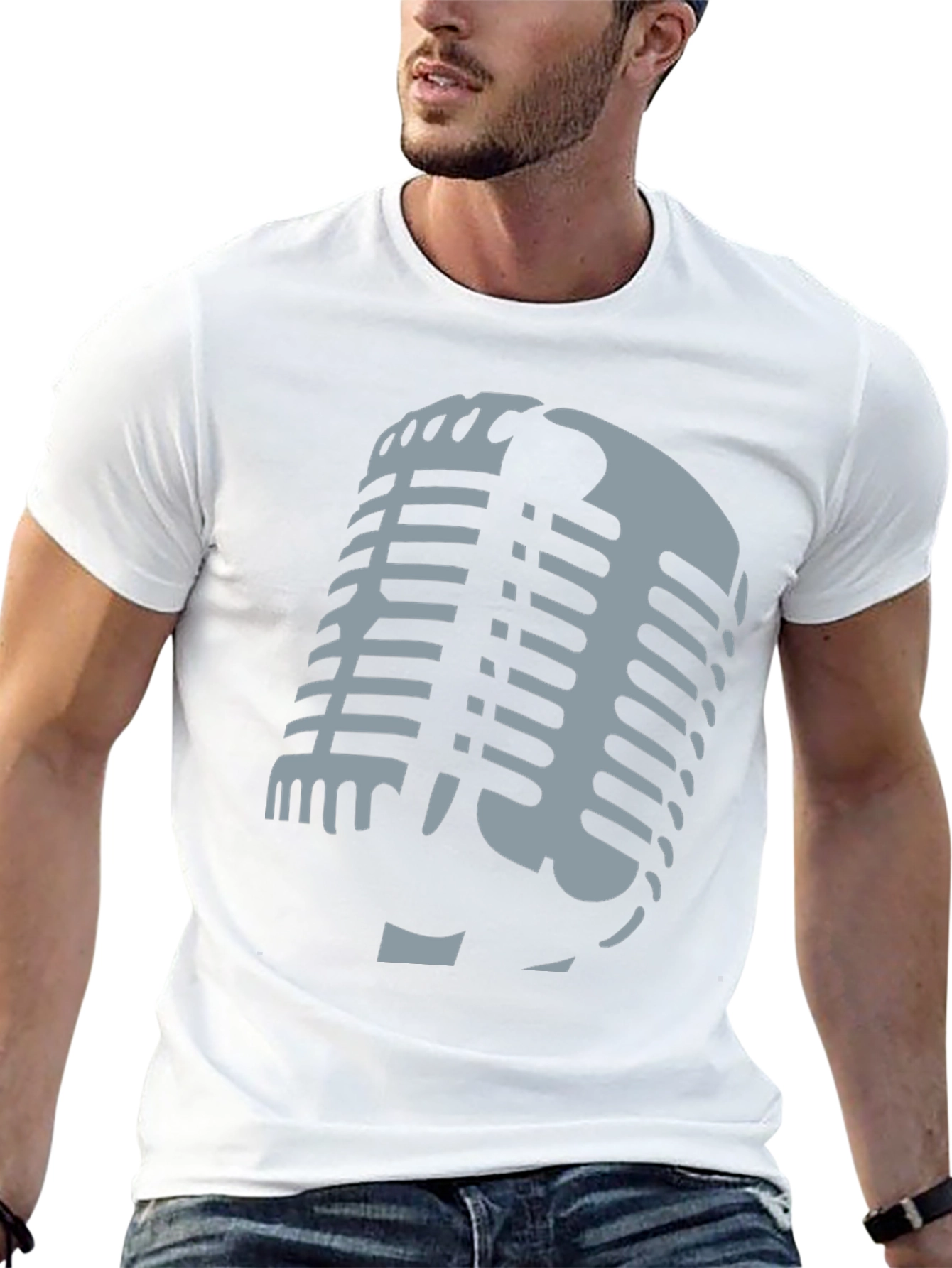 Retro Microphone Graphic T-Shirt - Classic Style