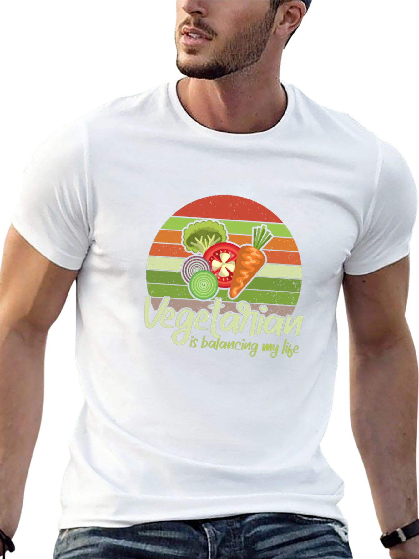 Vegetarian Balancing Life Graphic Tee