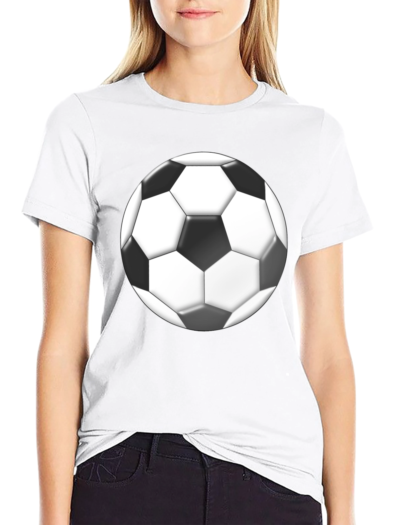 Soccer Ball Graphic Black T-Shirt