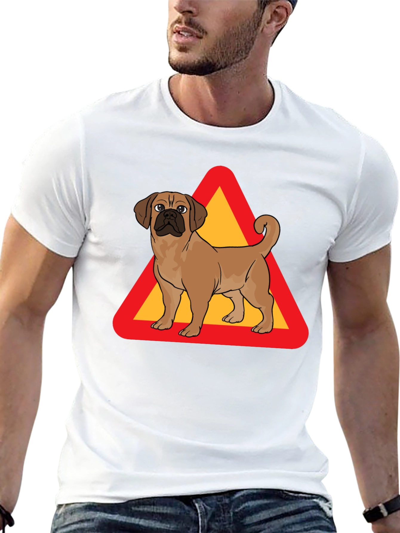 Dog Crossing T-Shirt - Novelty Graphic Tee