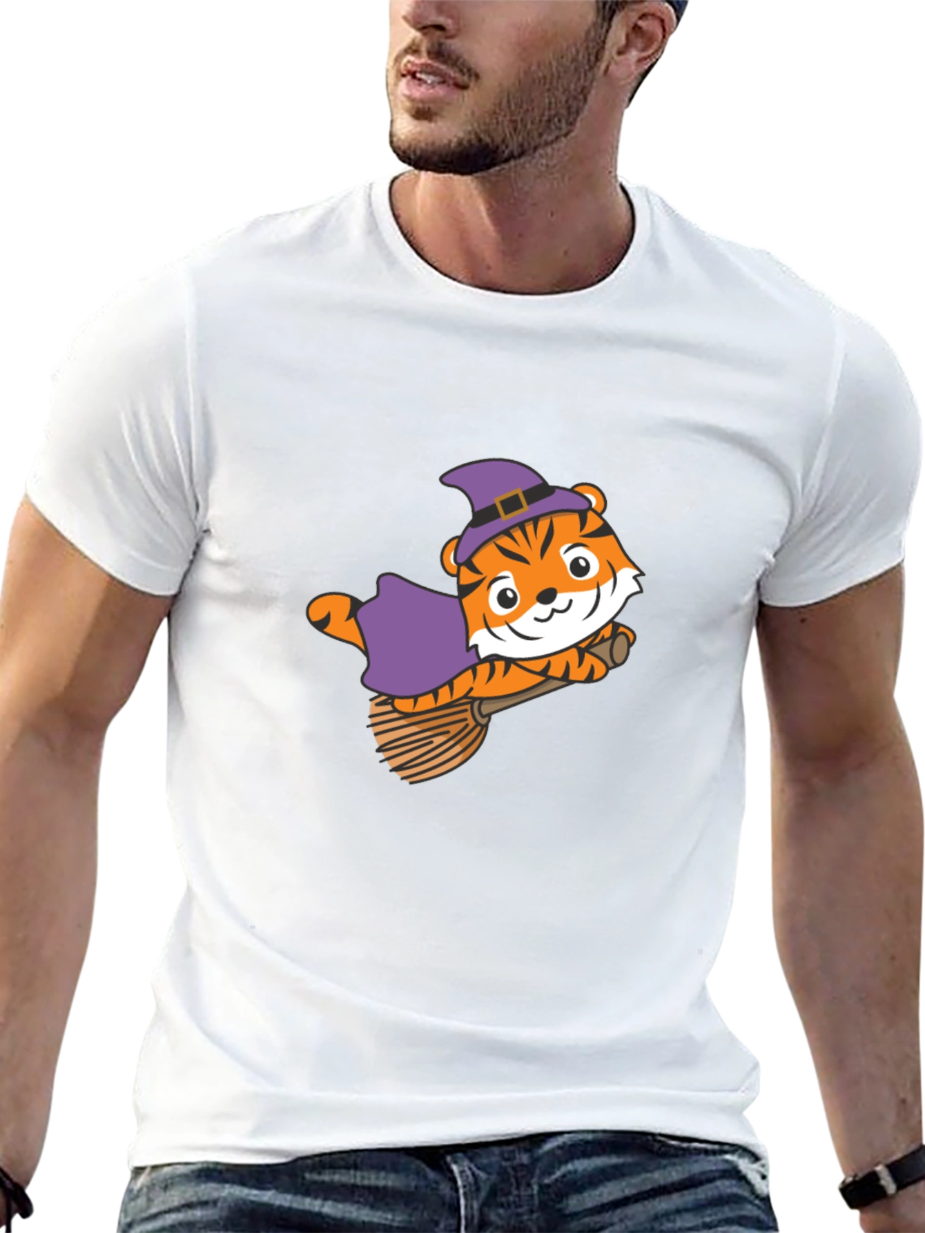 Tiger Witch Black T-Shirt Halloween