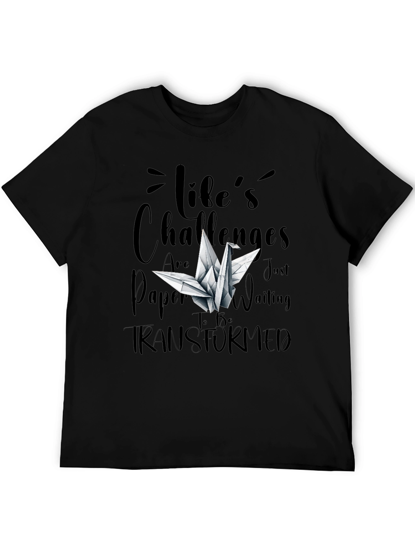 Lifes Challenges T-Shirt - Origami Crane Design