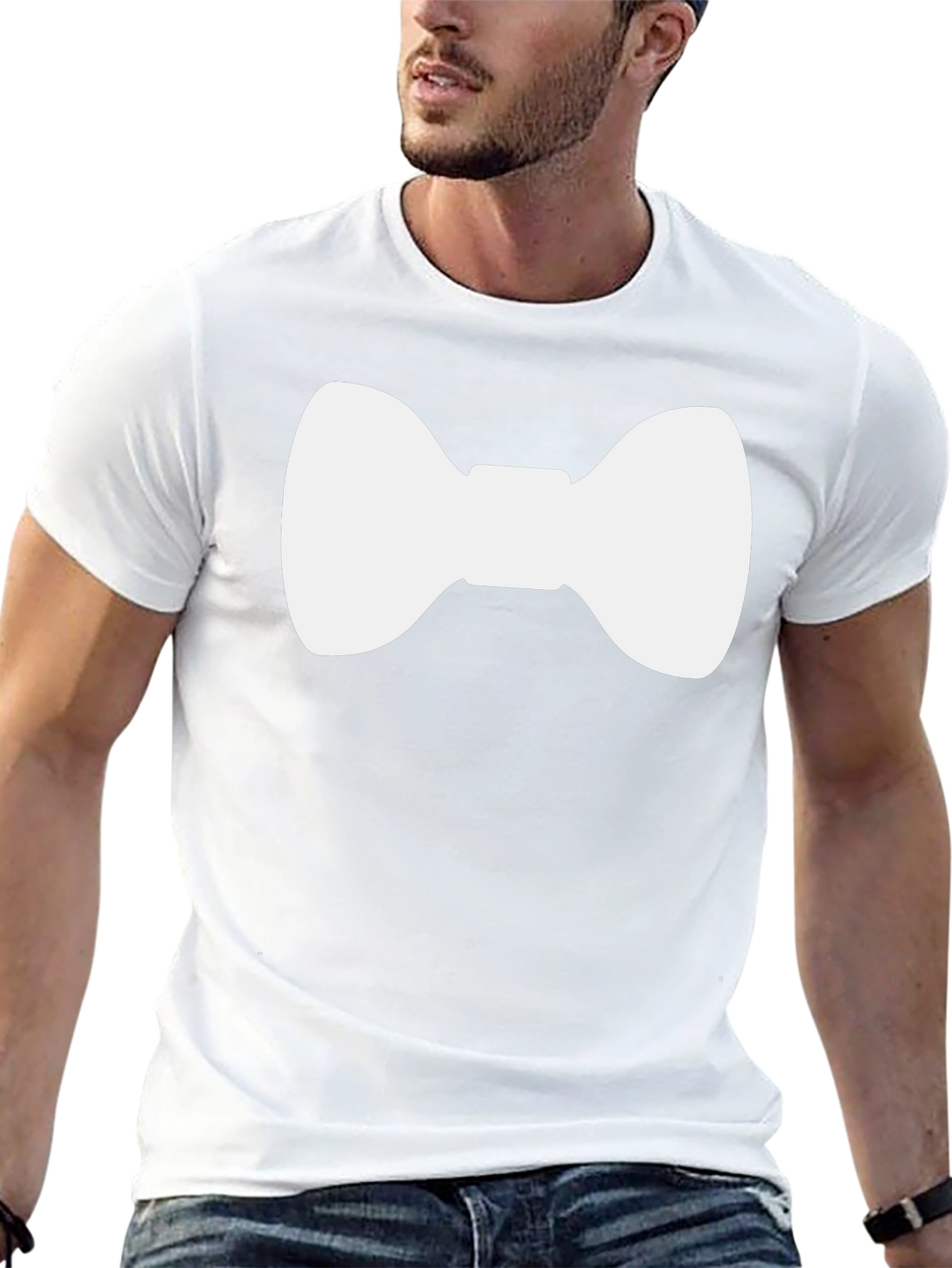 Bow Tie Graphic Tee - Stylish Casual Wear