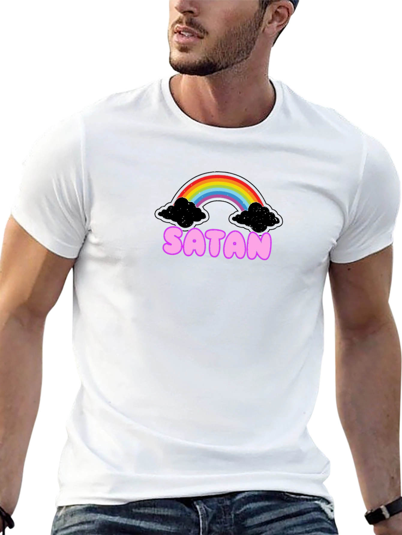 Satan Rainbow Black Graphic Tee