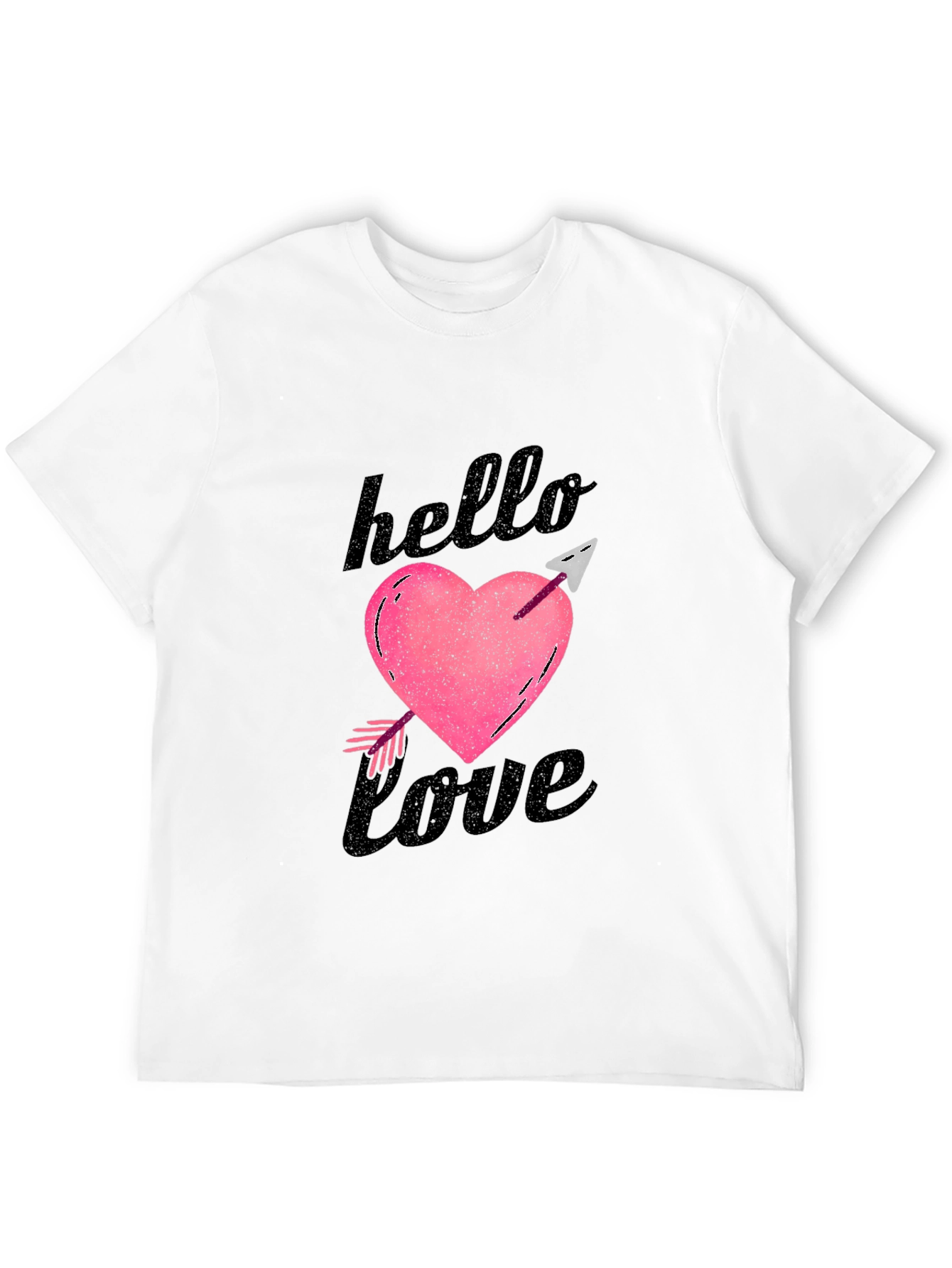Hello Love Graphic Tee - Black Unisex T-Shirt