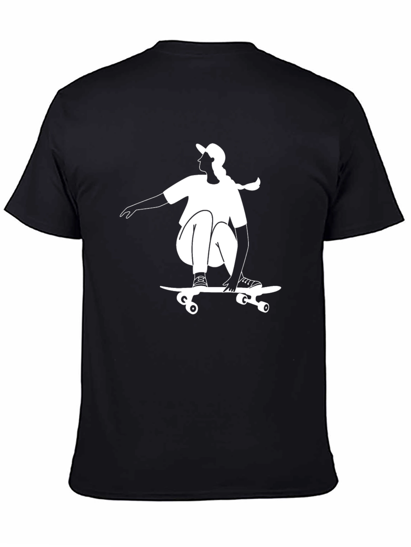 Skater Graphic Tee - Black Casual Top