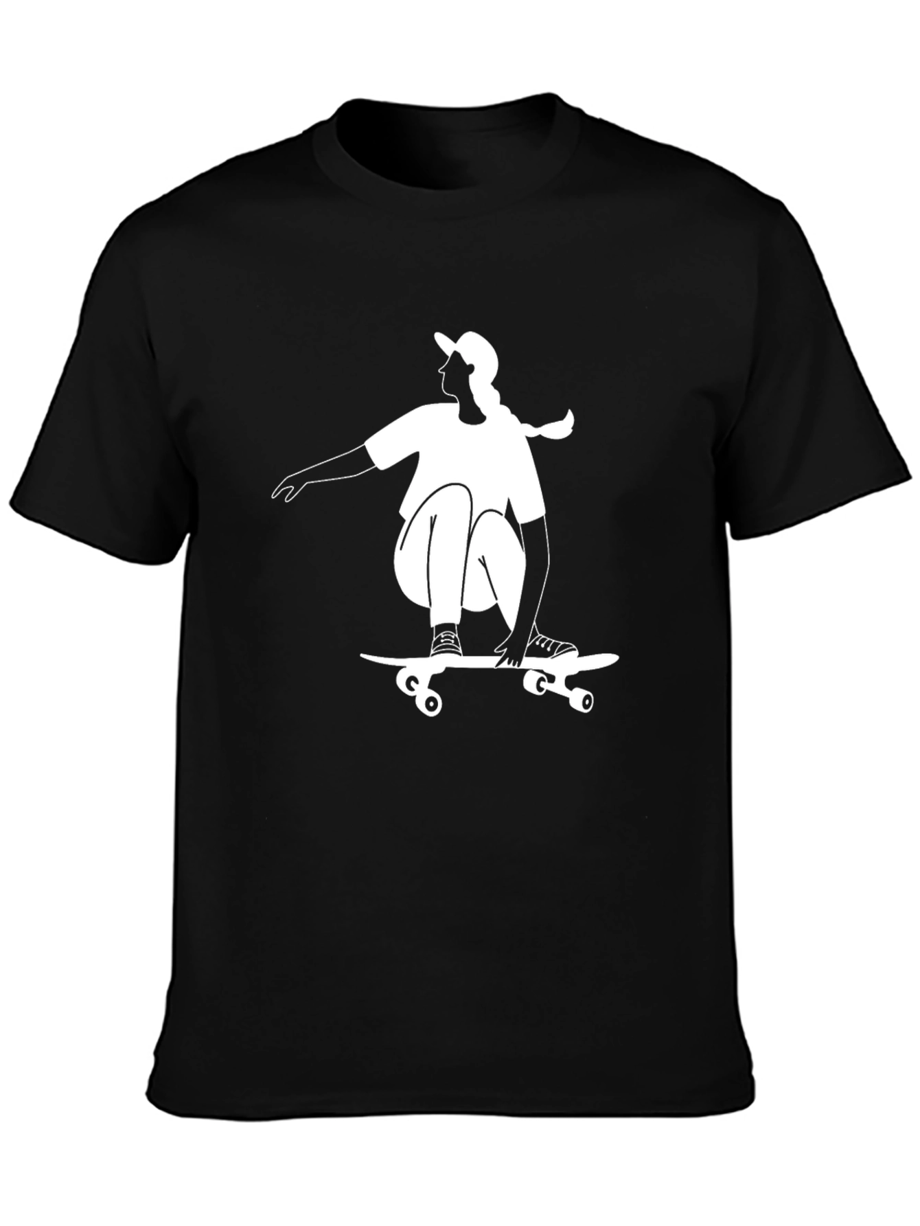 Skater Graphic Tee - Black Casual Top