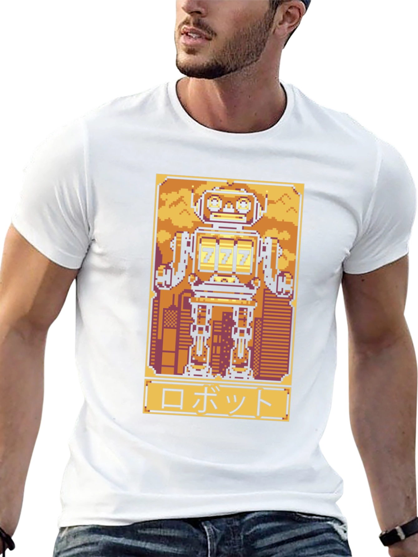 Retro Robot Pixel Art Graphic Tee