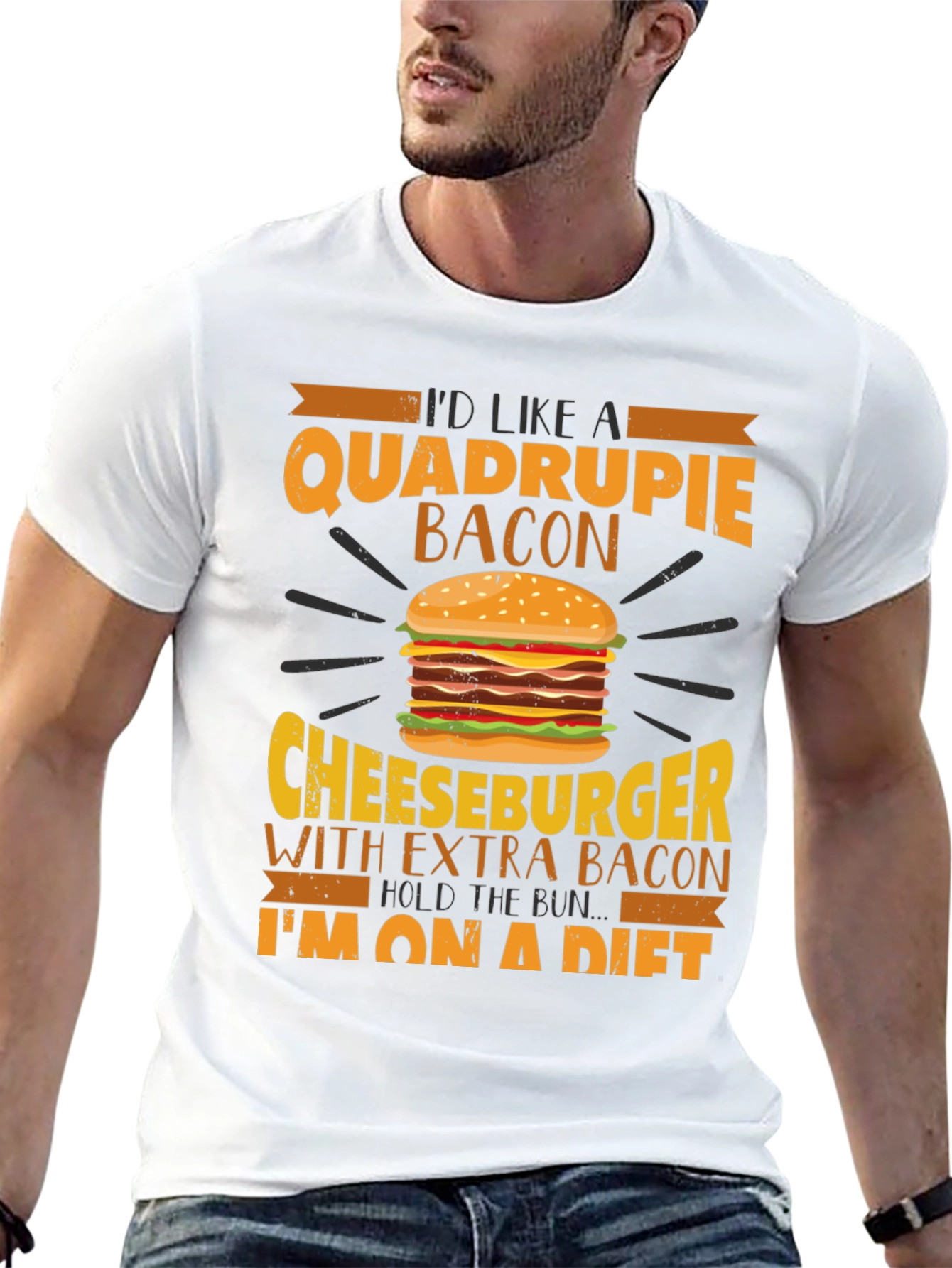 Quadruple Bacon Cheeseburger Diet T-Shirt