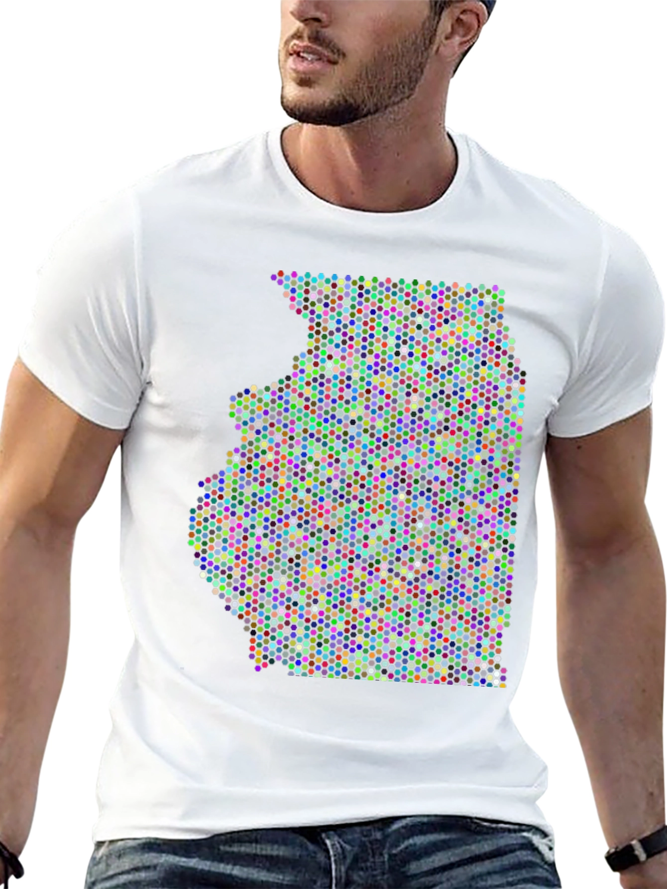 Illinois Dot Map Graphic T-Shirt