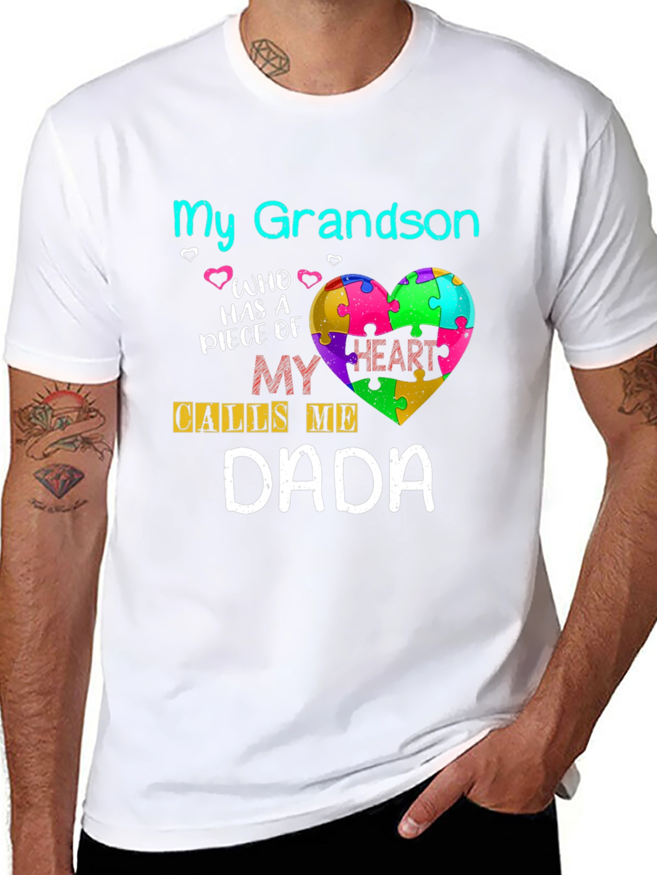 My Grandson Dada Autism Awareness Tee