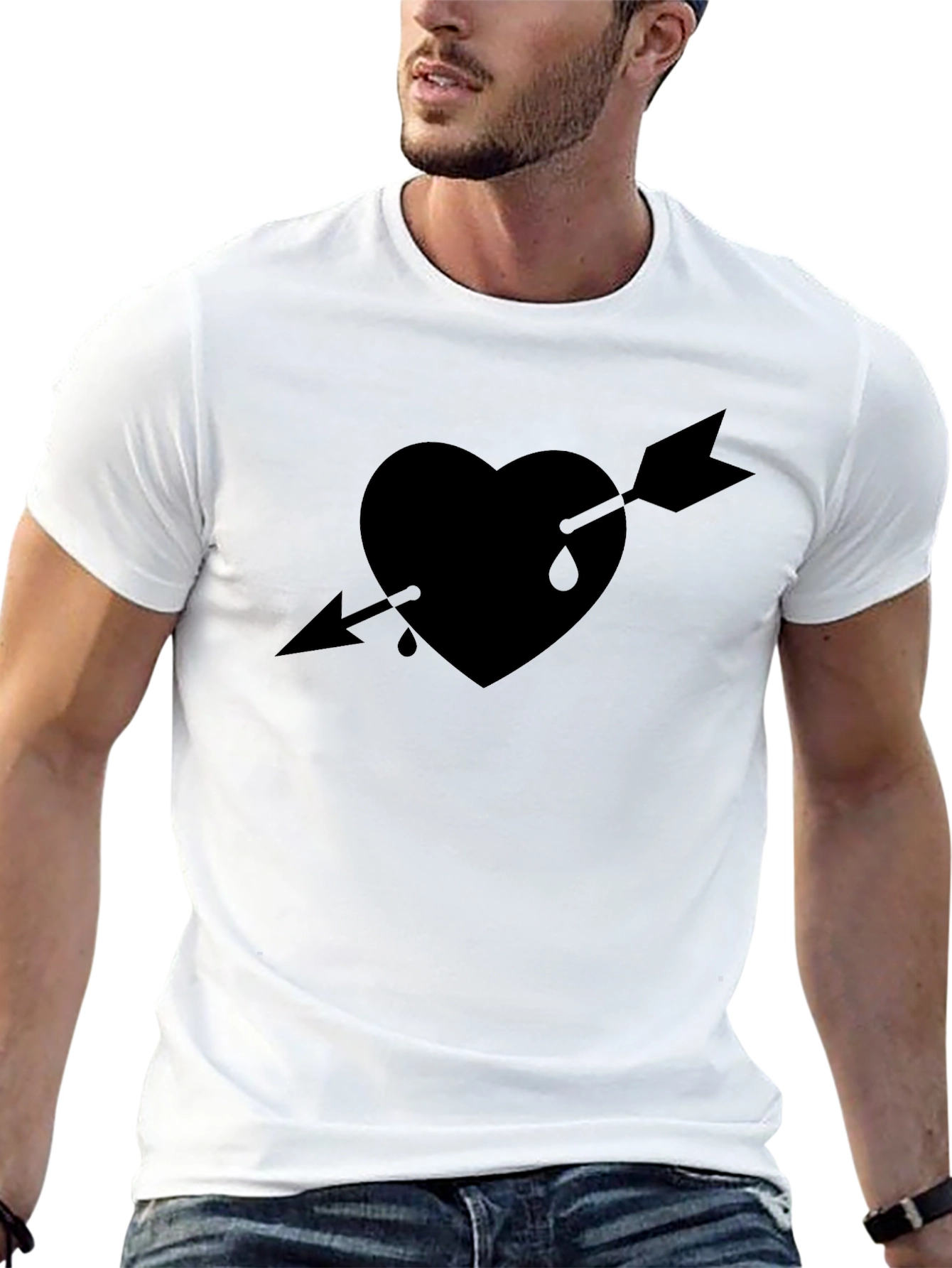 Heart Arrow Graphic Tee - Black