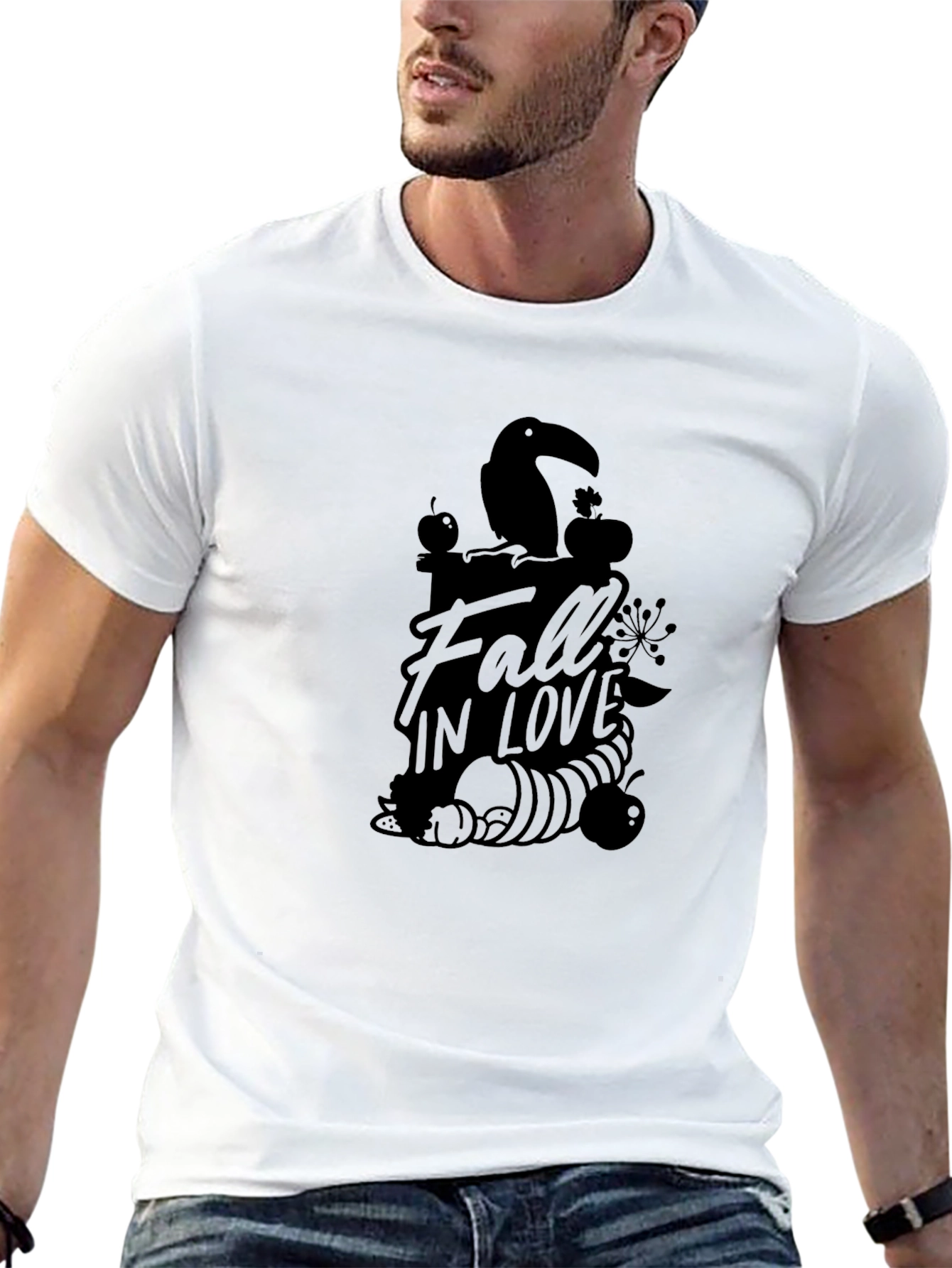 Fall In Love Graphic Tee - Black
