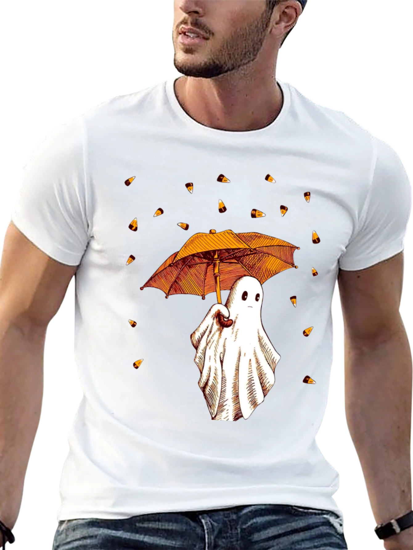 Ghost with Umbrella Graphic Tee