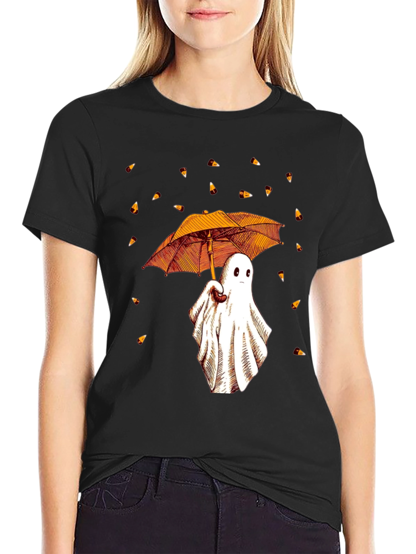 Ghost with Umbrella Graphic Tee