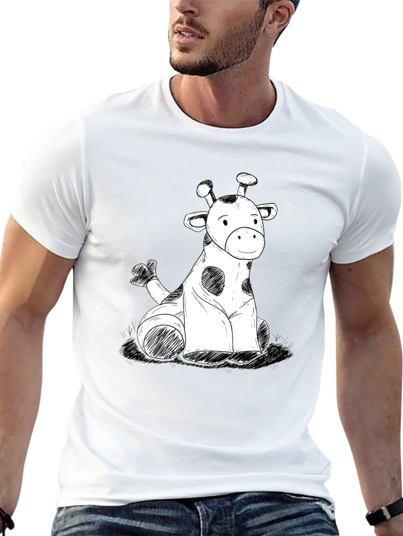 Giraffe Sketch Graphic Tee - Soft Cotton Comfort
